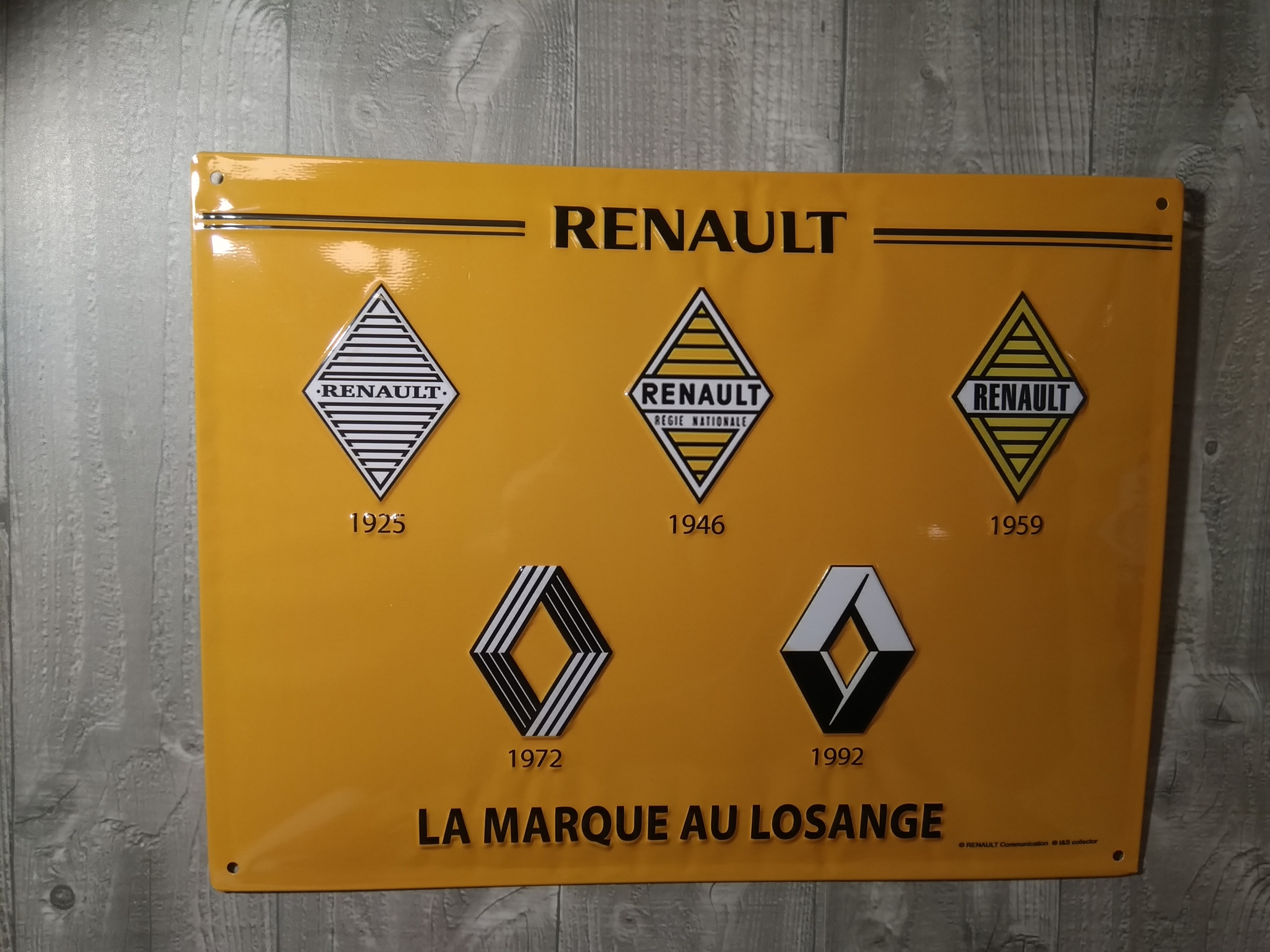 plaque métal déco publicitaire renault logo rétro vintage