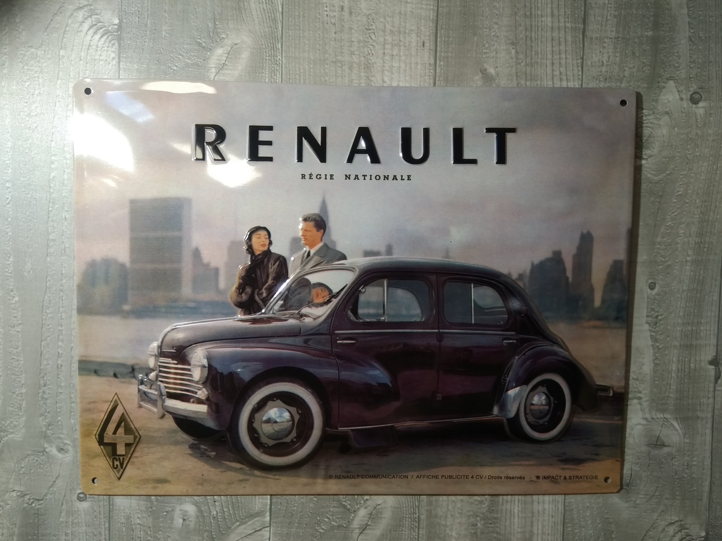 Plaque Métal Rétro Renault 30x40cm - Licence Officielle - Design Vintage - Idée Cadeau Fan Auto - Made In Germany