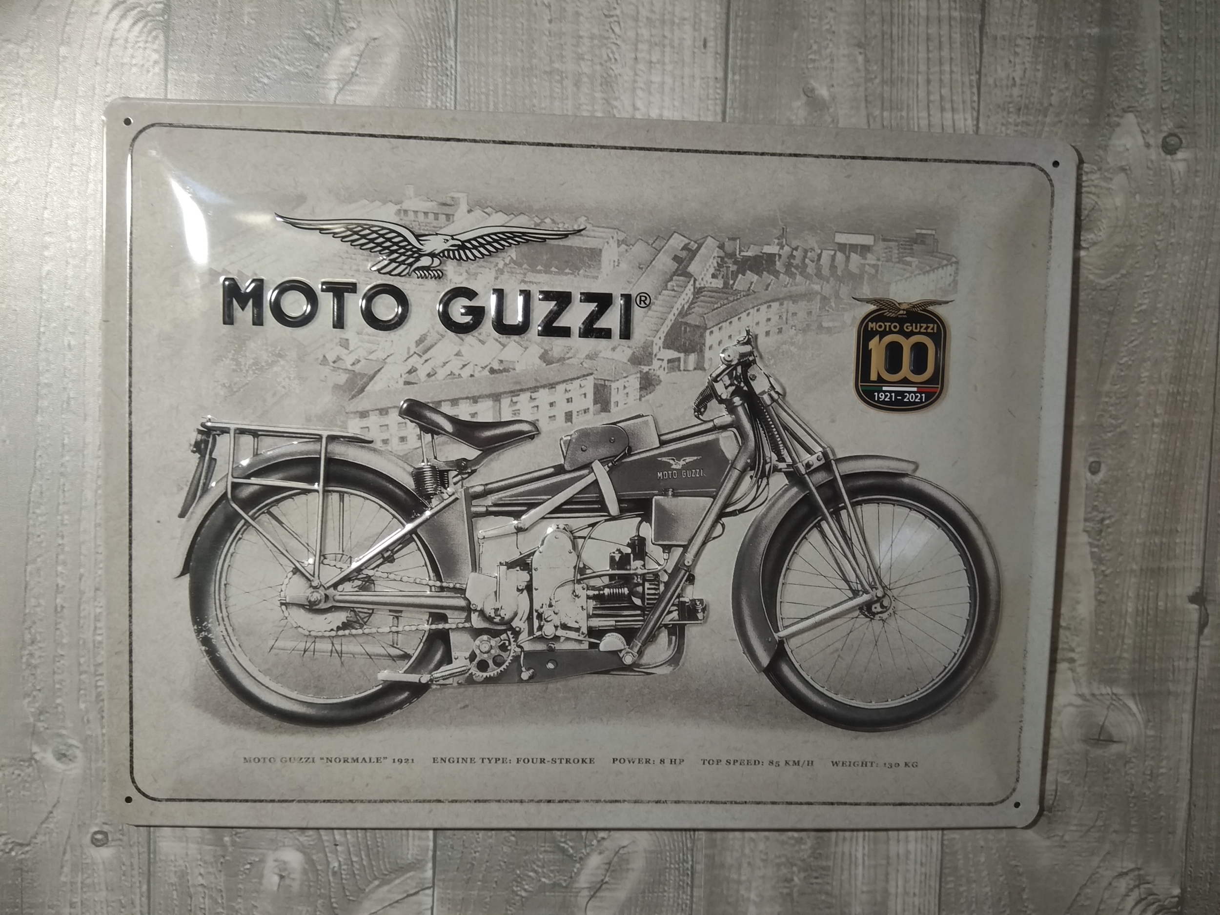 Plaque Anniversaire 100 Ans Moto Guzzi 40x30 Les Plaques Plaques 30x40 Cm Nostalgic Deco