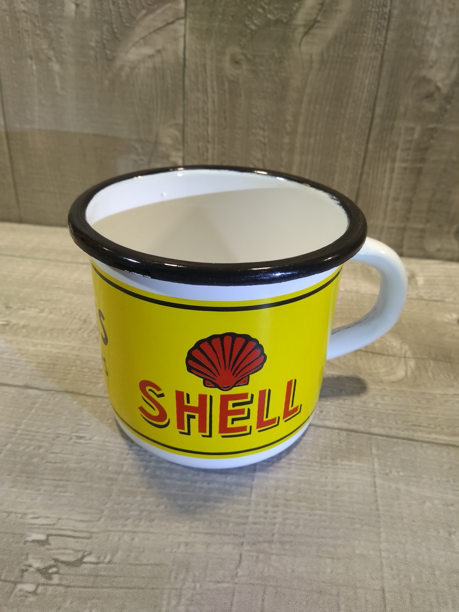 tasse mug émaillé huiles shell déco garage
