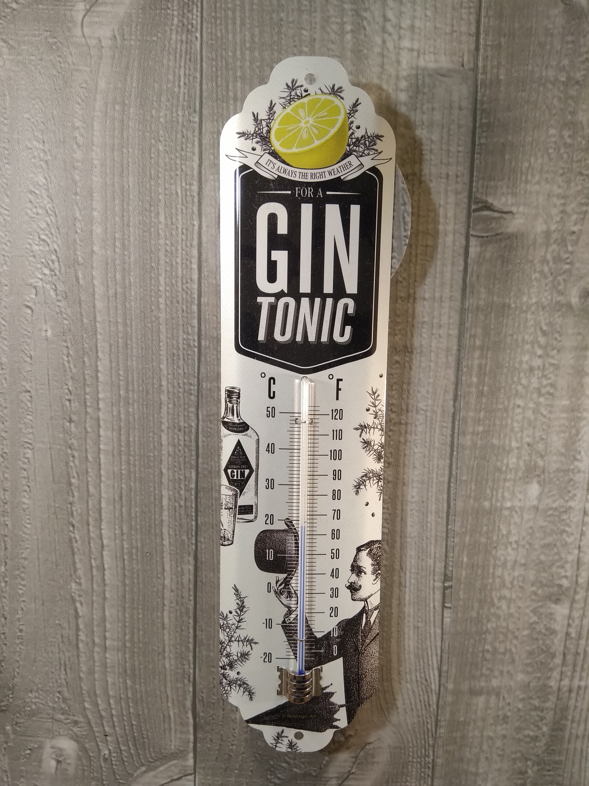 thermomètre métal publicitaire gin tonic rétro vintage