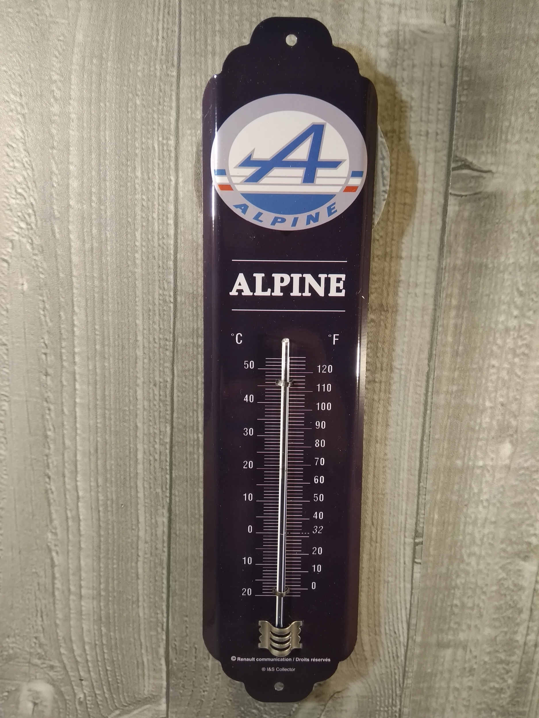 thermomètre métal logo alpine