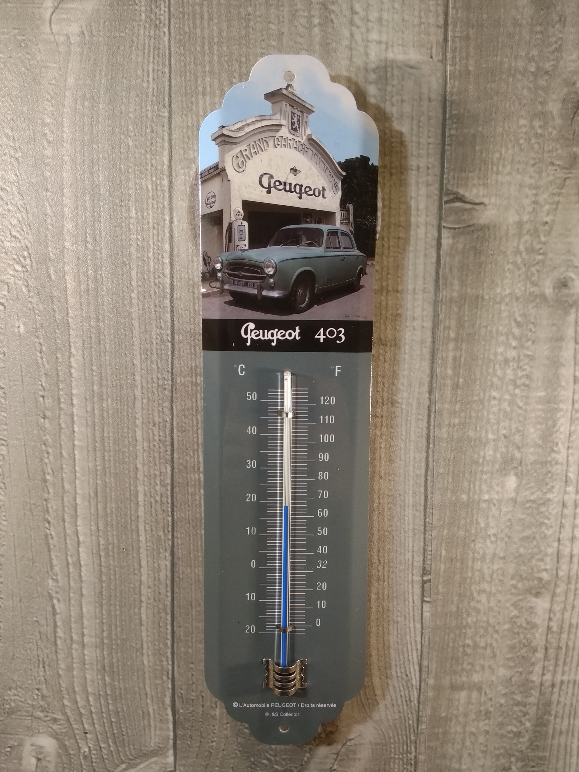 thermomètre métal peugeot 403 vintage