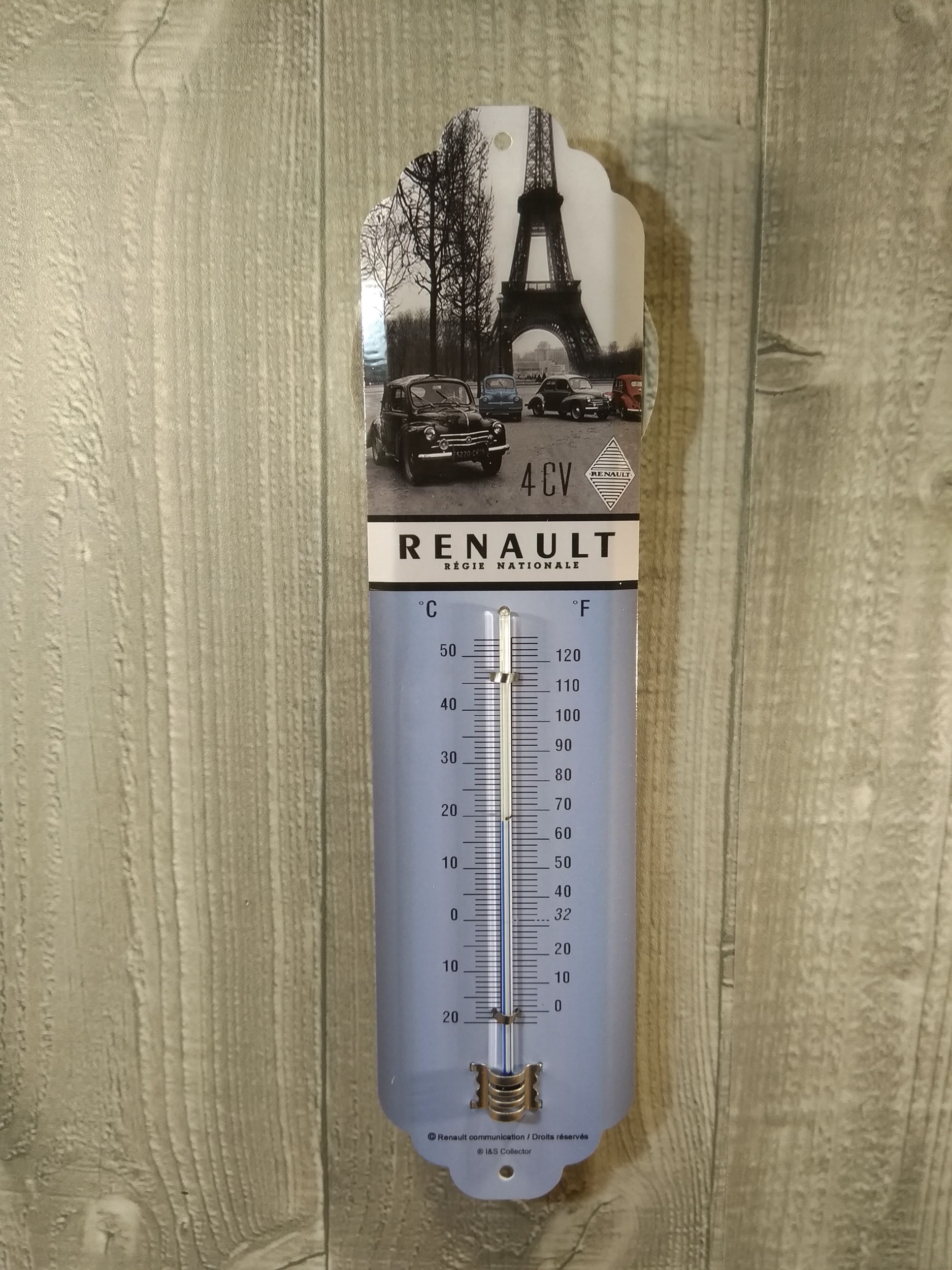 thermomètre métal 4cv tour eiffel citroen
