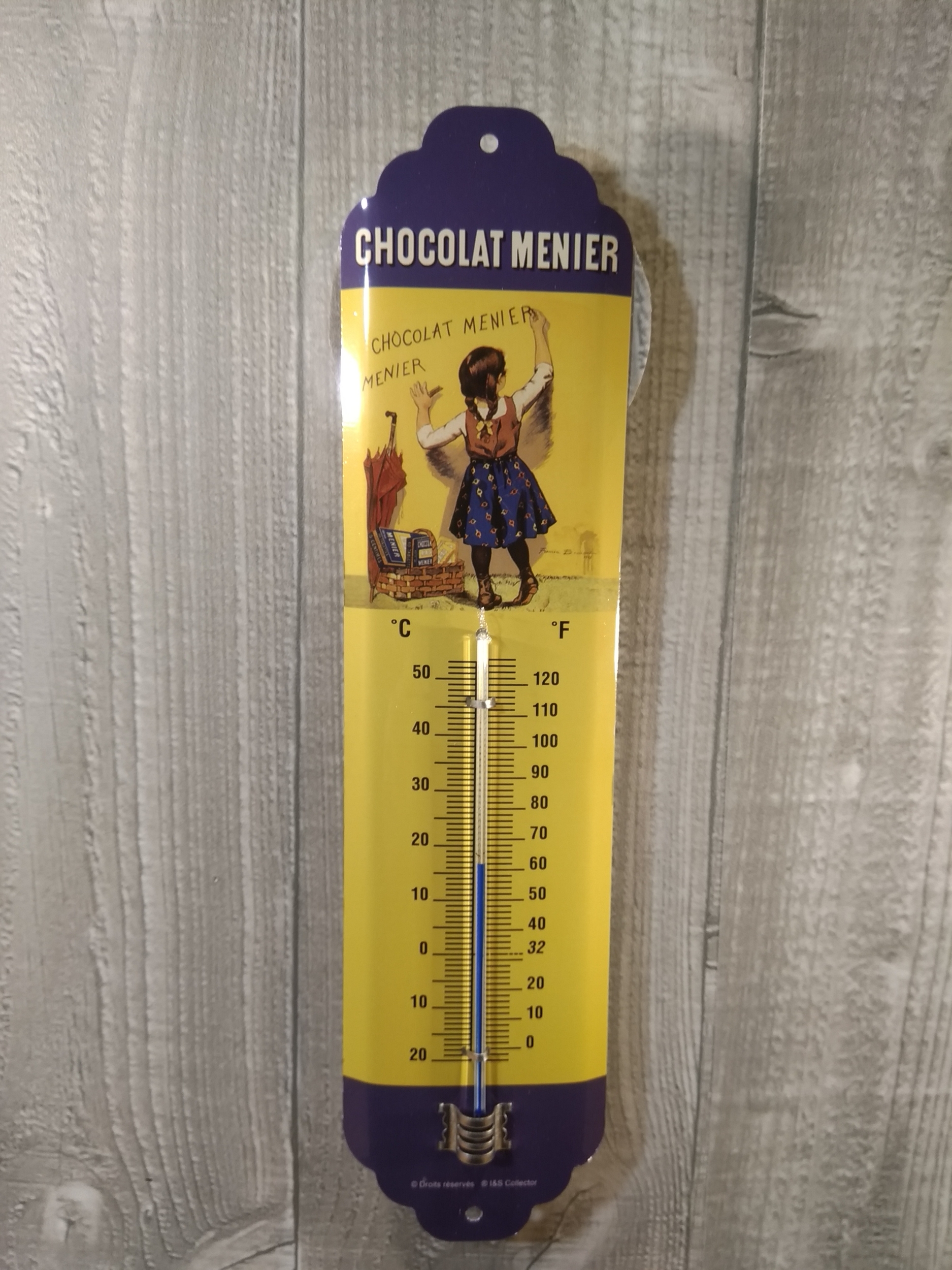 thermomètre métal publicitaire chocolat menier rétro vintage
