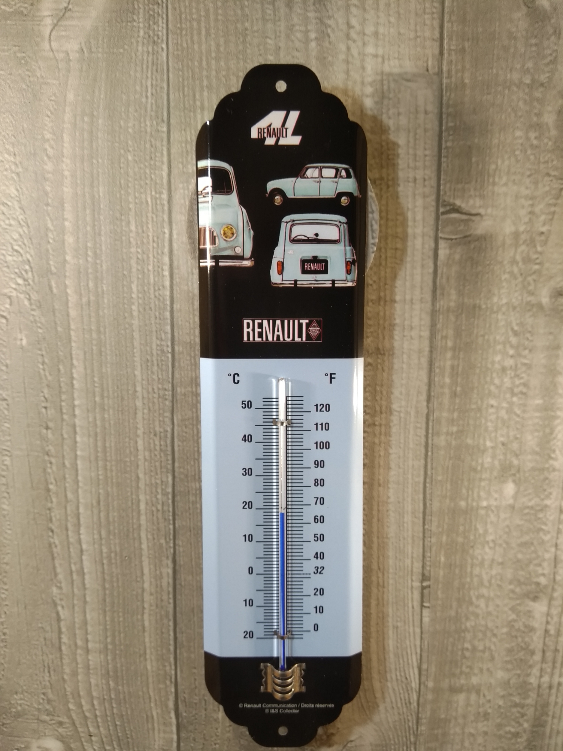 thermomètre métal publicitaire renault 4L rétro vintage