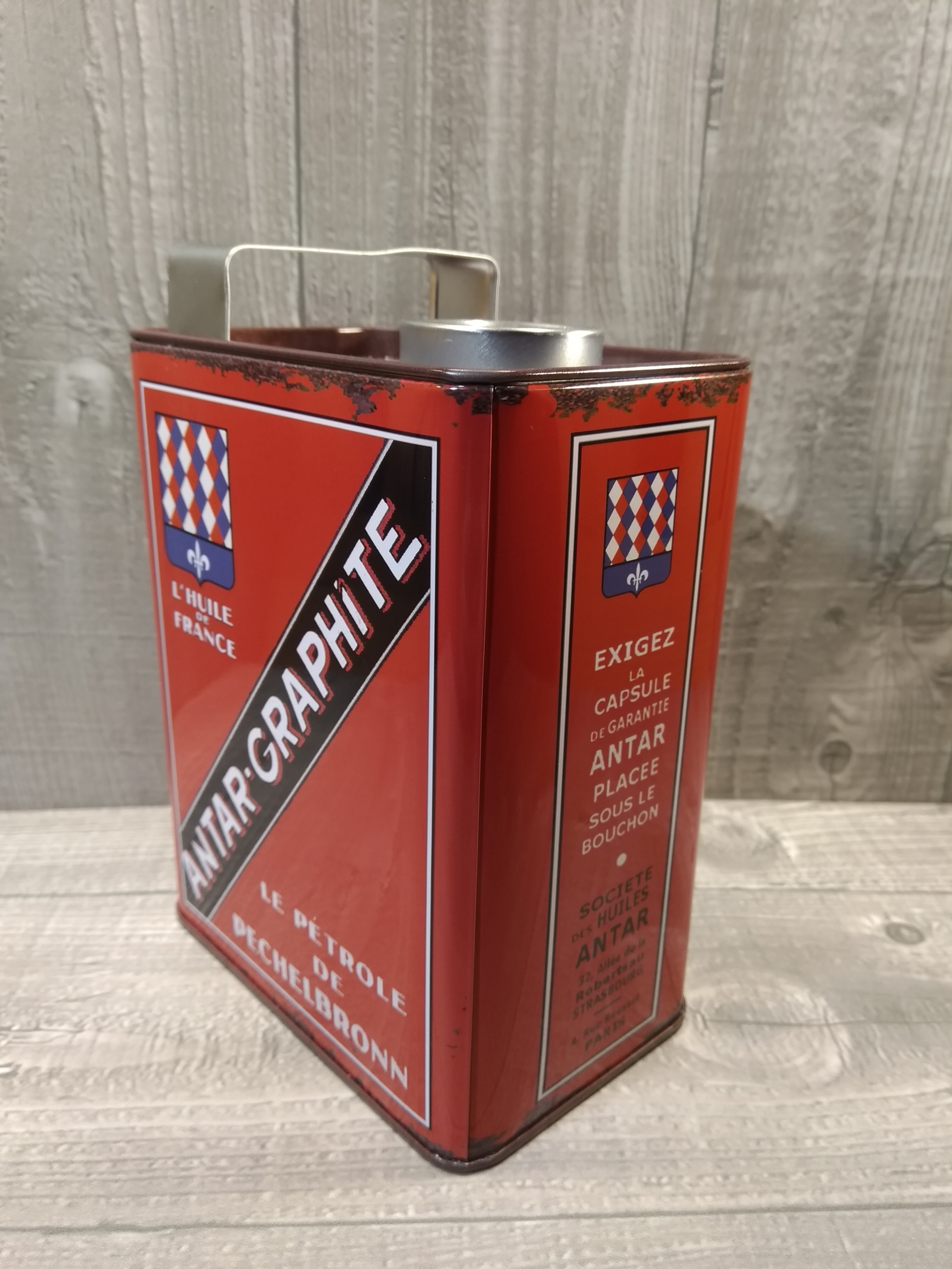 tirelire métal déco bidon antar rétro vintage