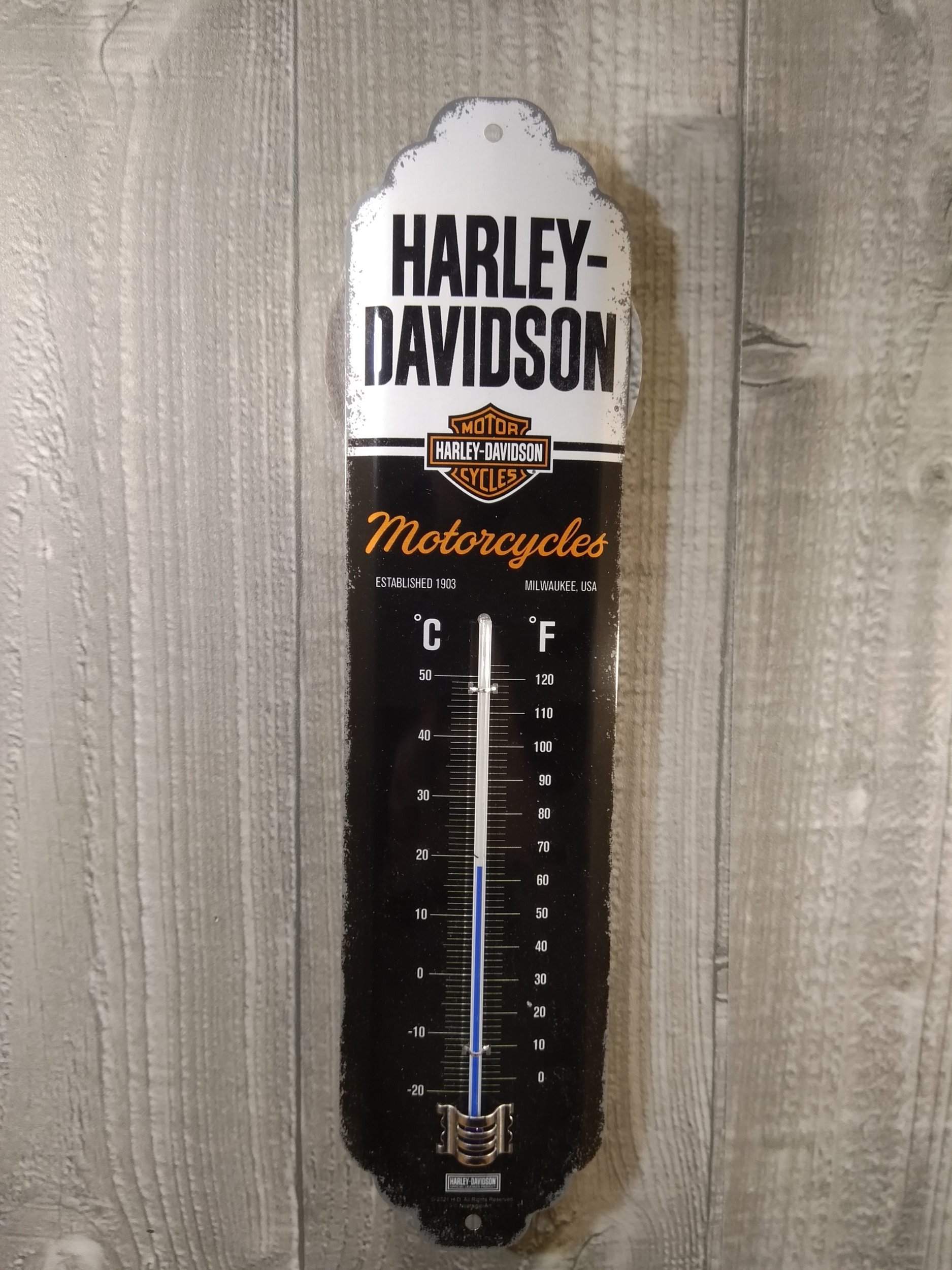 thermomètre métal publicitaire harley davidson motorcycles