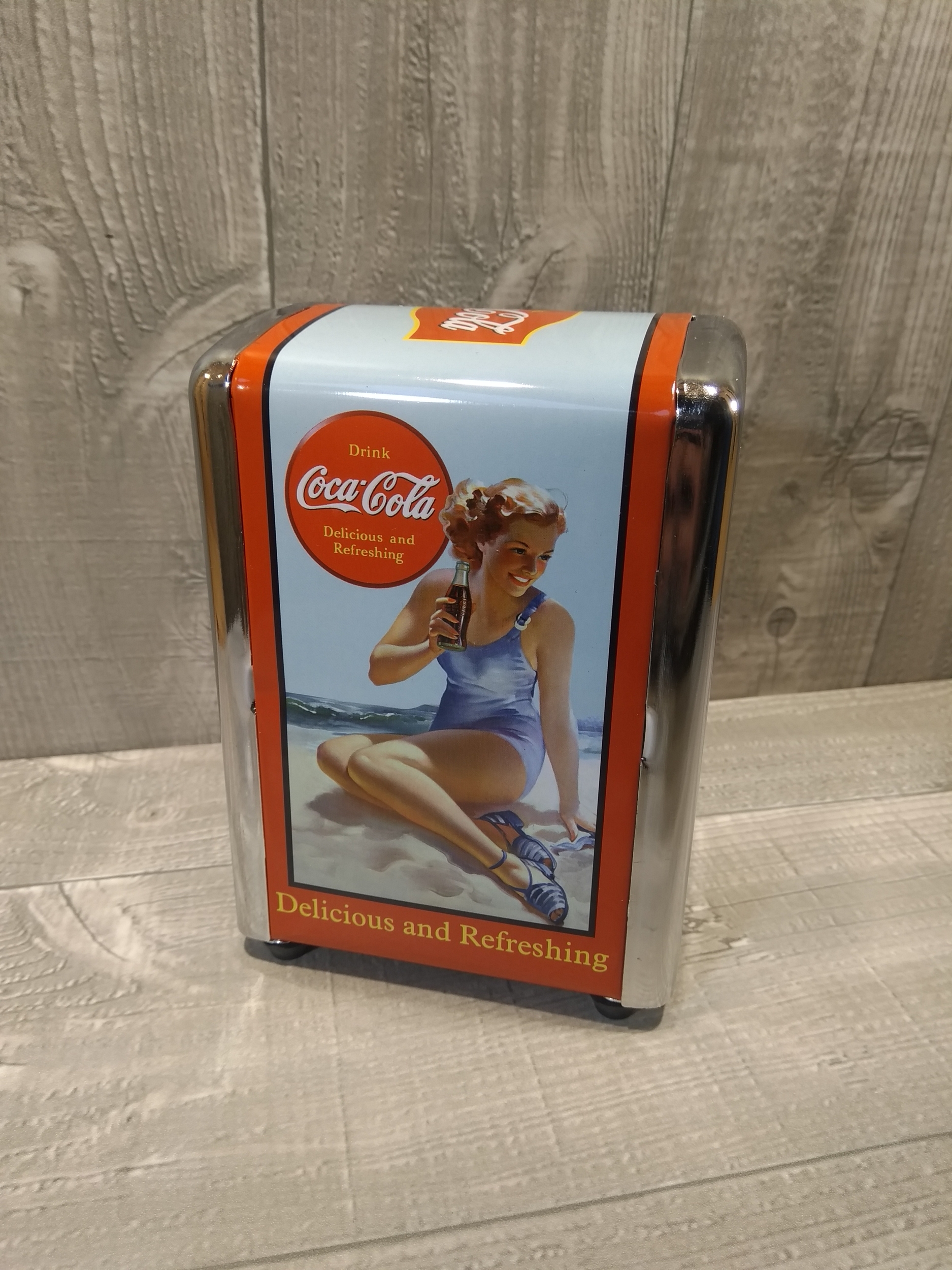 distributeur de serviettes publicitaire coca-cola
