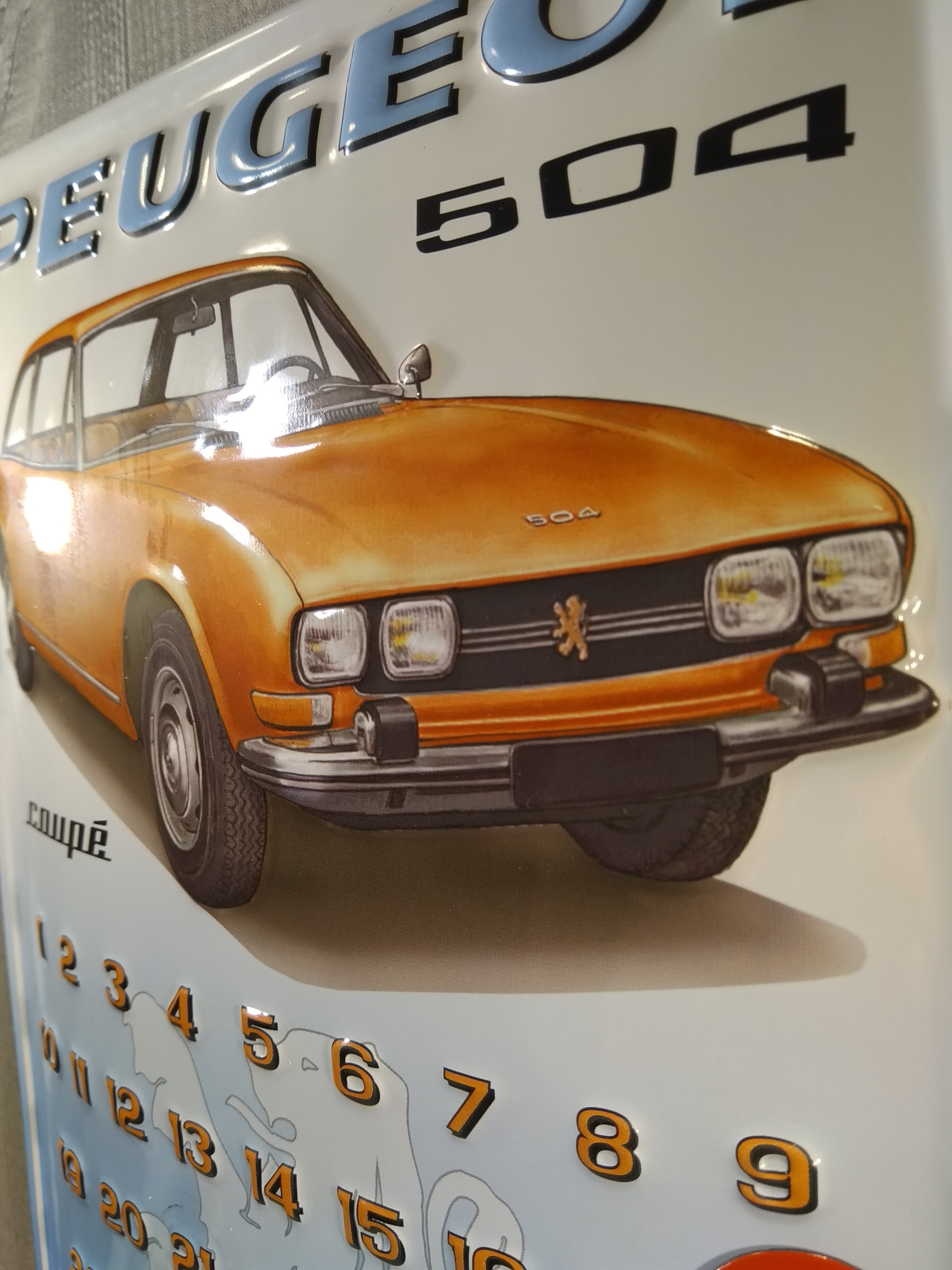 calendrier perpétuel rétro vintage peugeot 504
