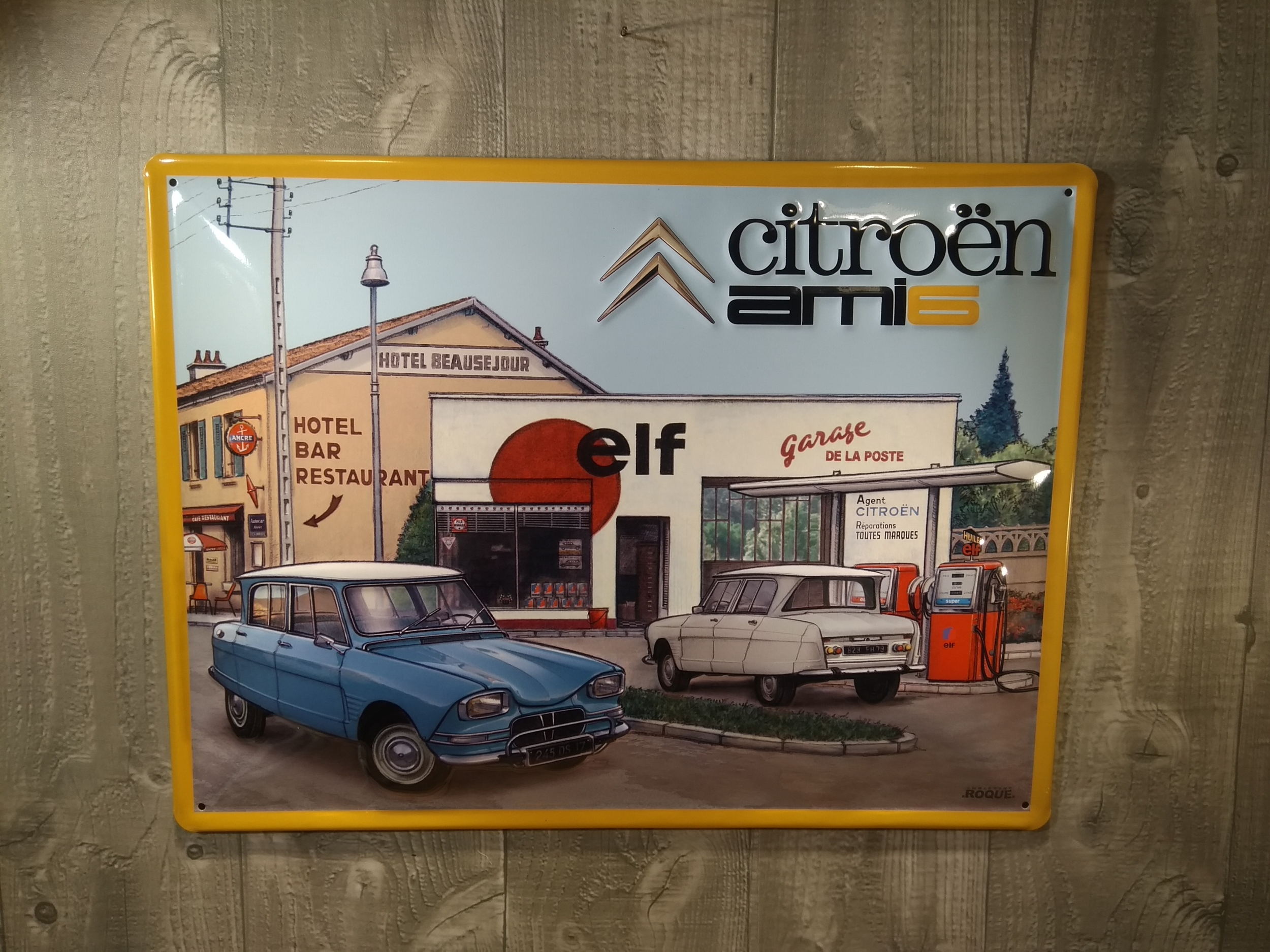 Citroën agence voiture - plaque métal vintage décoration garage bar