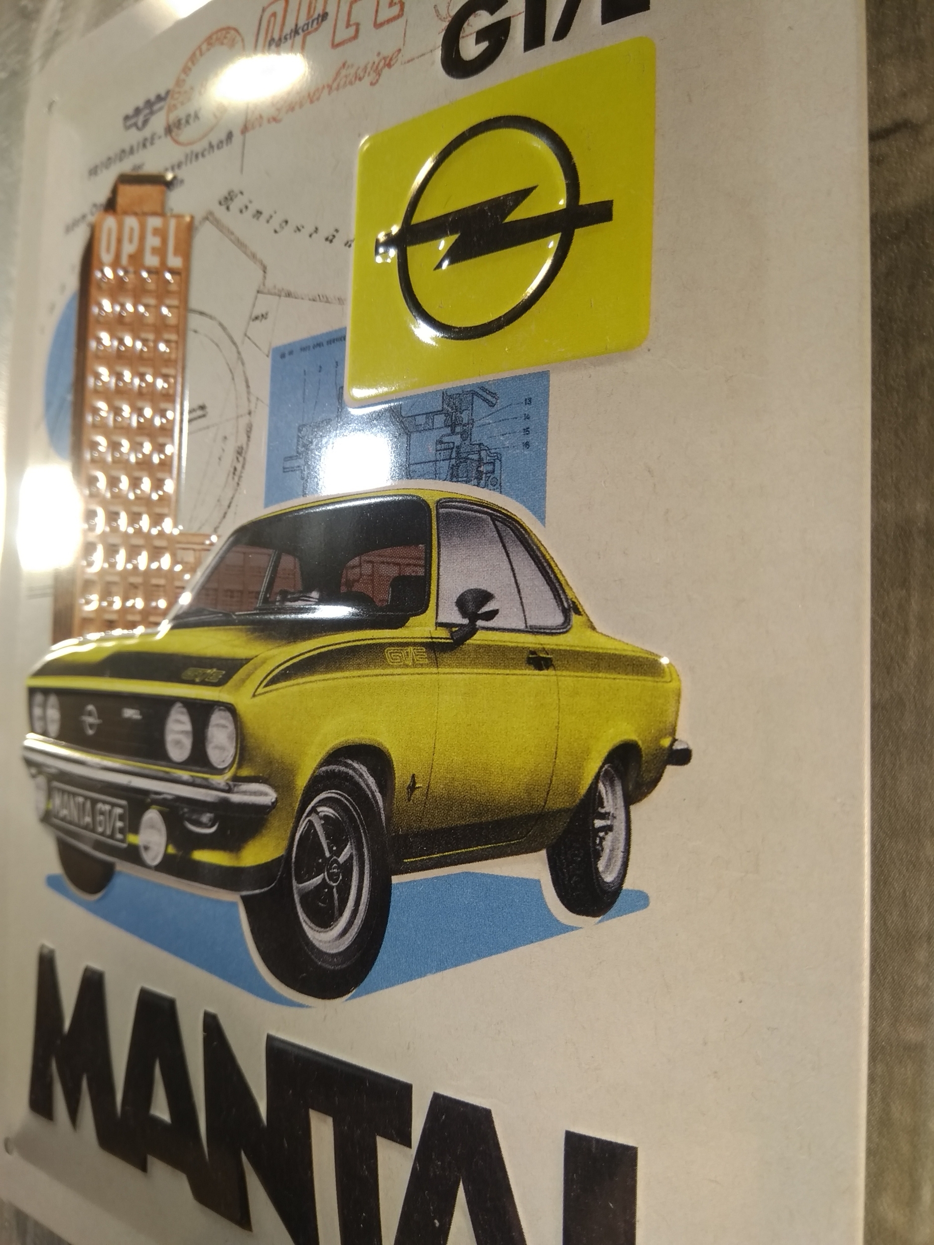plaque métal déco opel manta rétro vintage