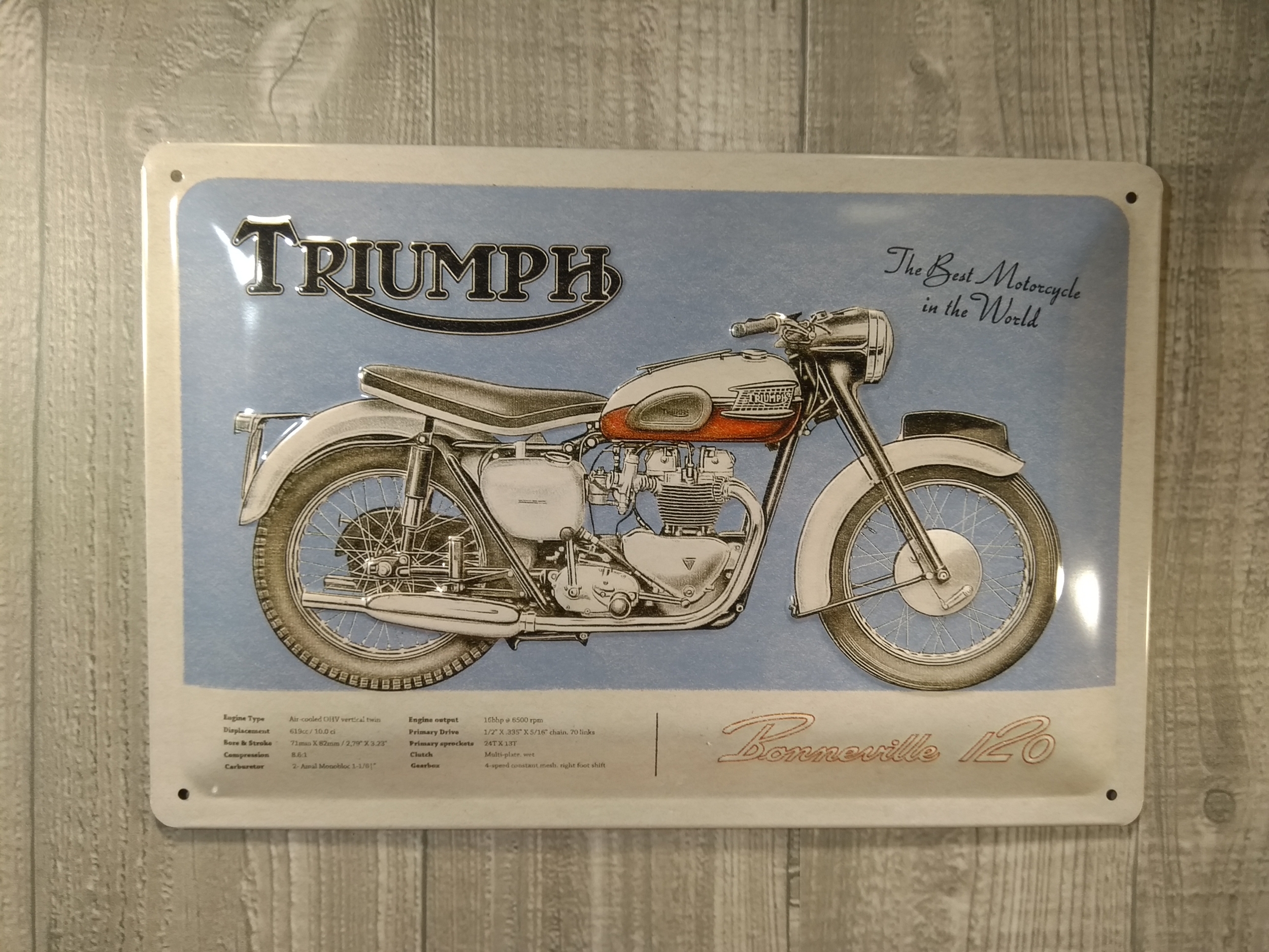 Tasse en métal émaillé moto Triumph 1894 Cadeau Original Style Vintage