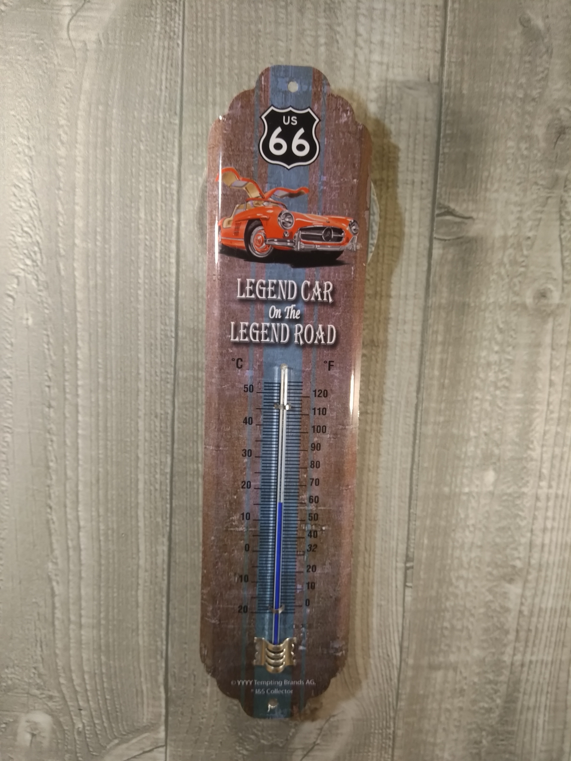 thermomètre métal mercedes route 66