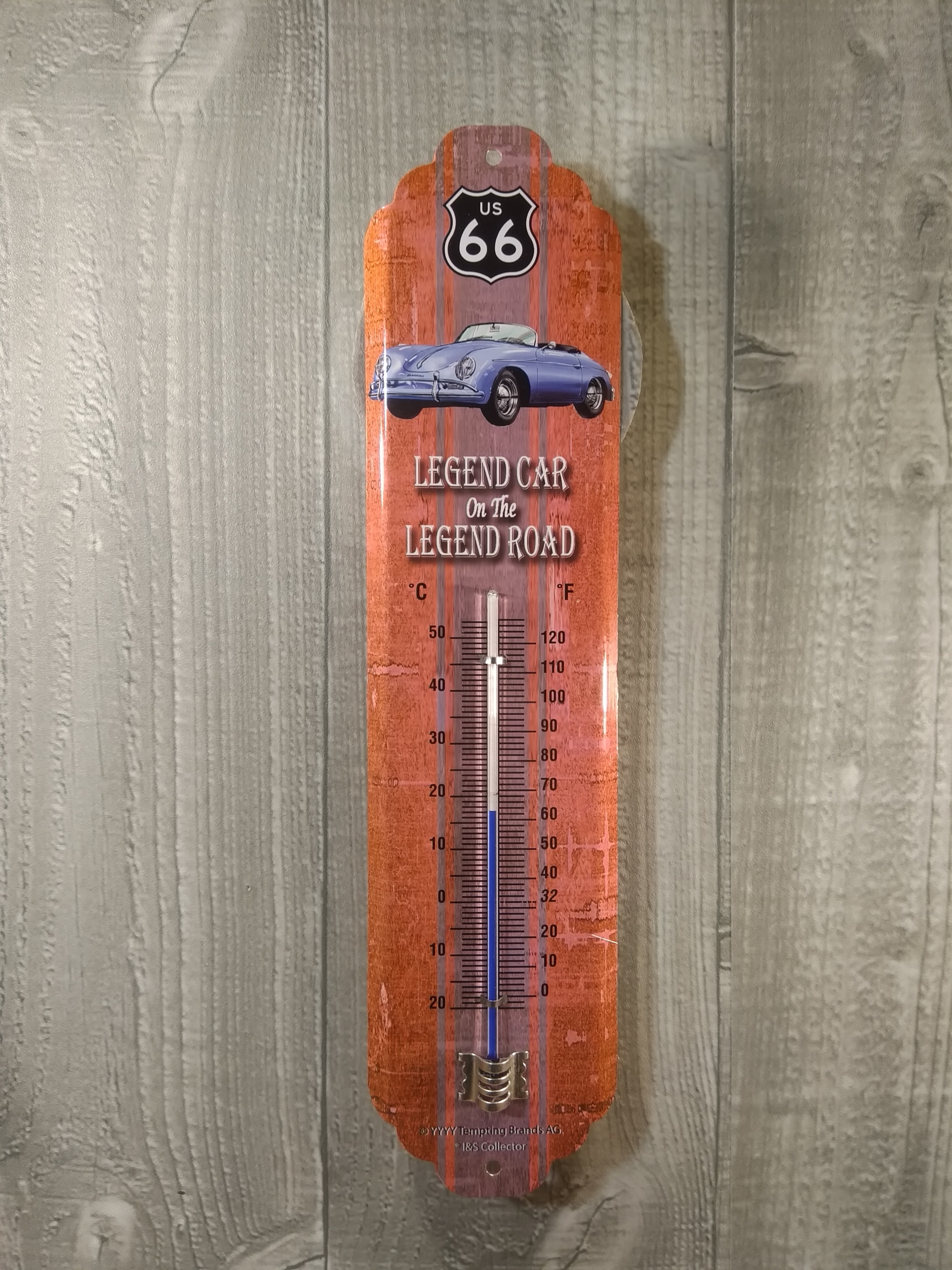 thermomètre métal déco porsche route 66