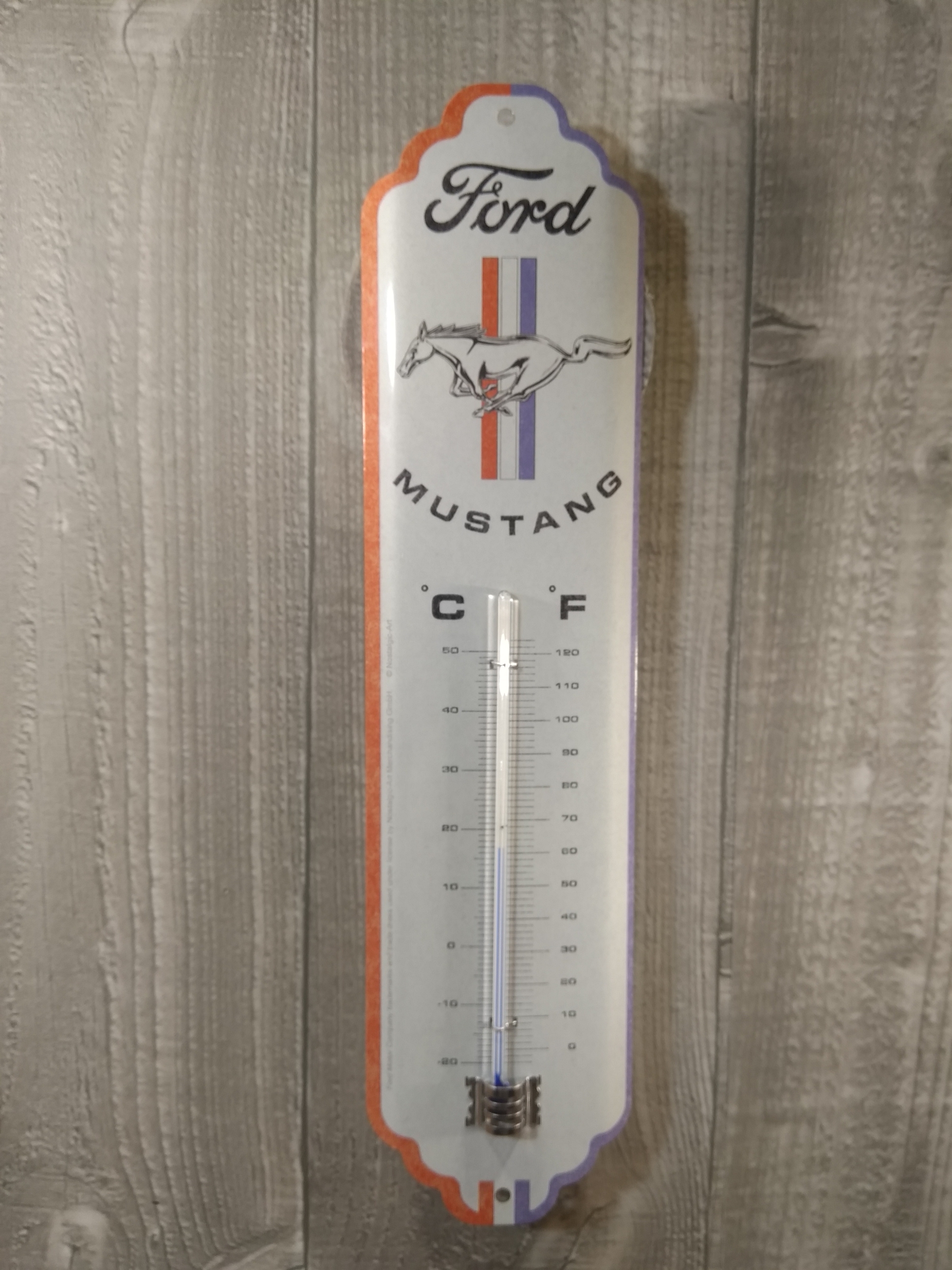 thermomètre métal déco ford mustang rétro vintage