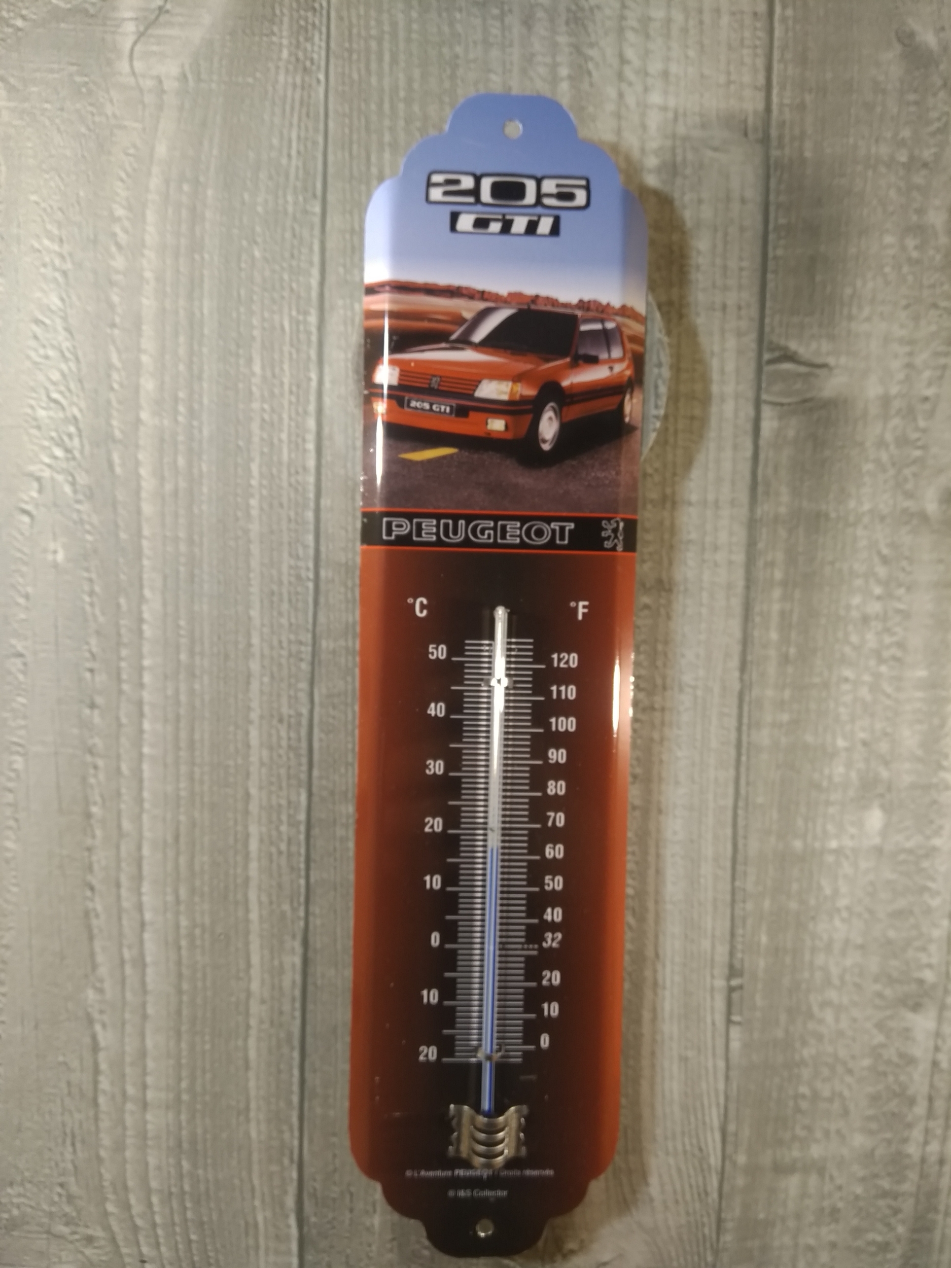 thermomètre métal peugeot 205 gti vintage