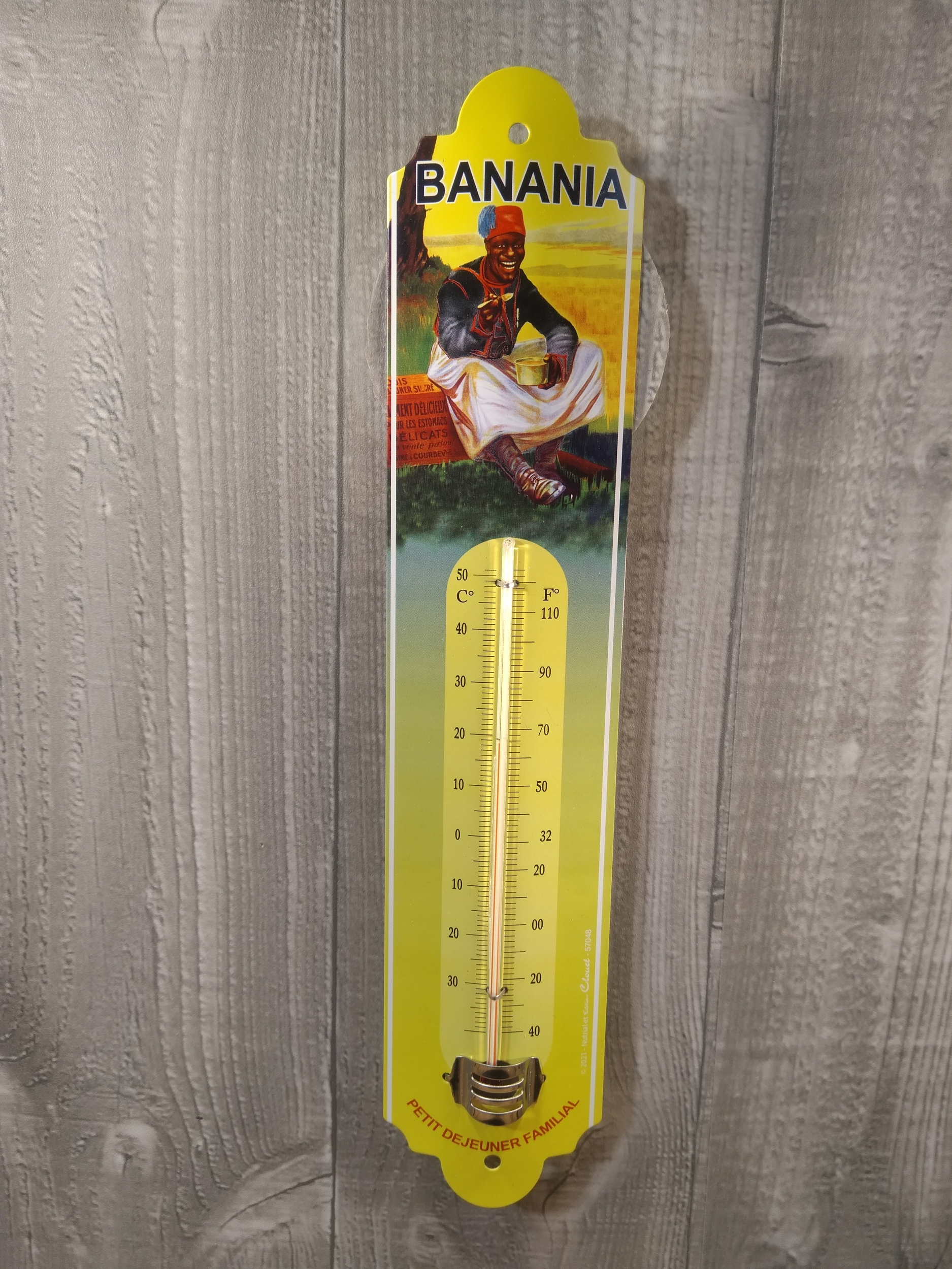 thermomètre métal déco chocolat banania vintage
