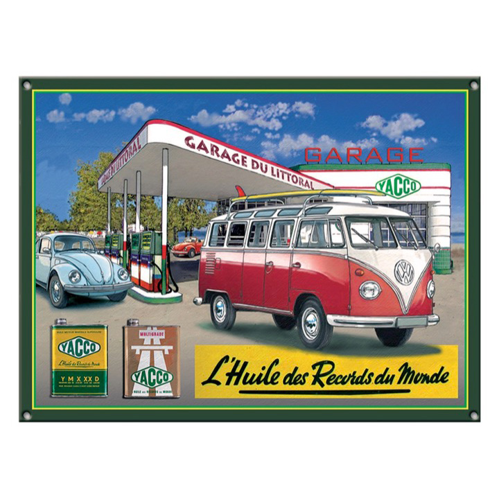 plaque déco station yacco volkswagen rétro vintage