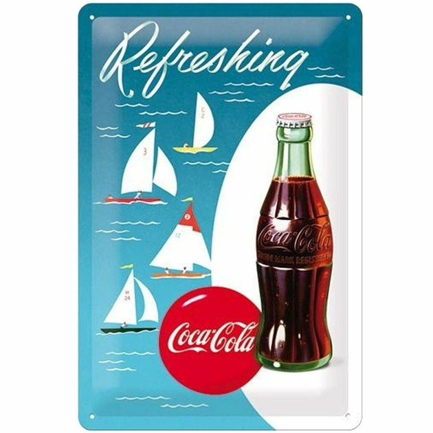 plaque-metal-coca-cola-race-sailing-boat