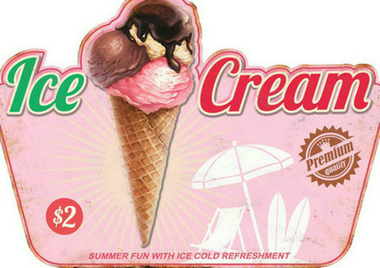 plaque déco américaine ice cream glace vintage