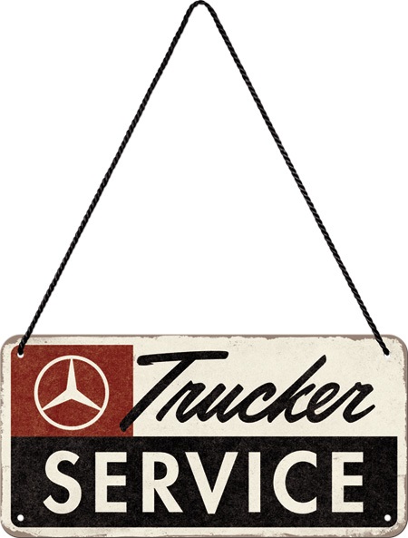 plaque à suspendre publicitaire mercedes truck service