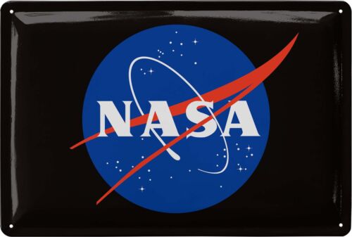 plaque métal logo Nasa 20x30cm