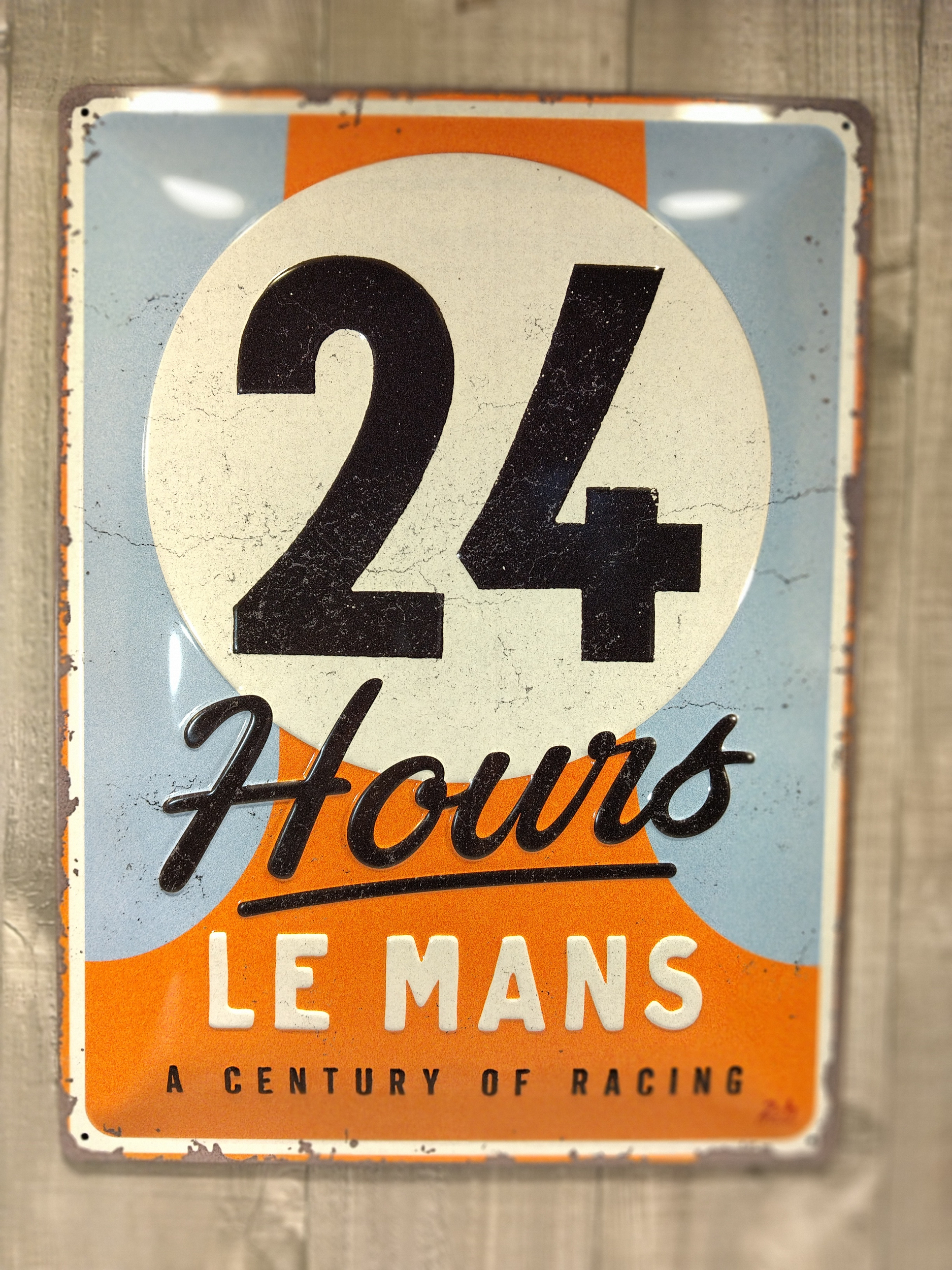 PLAQUE MÉTAL 24 HEURES DU MANS COURSE AUTOMOBILE 30 X 20 CM
