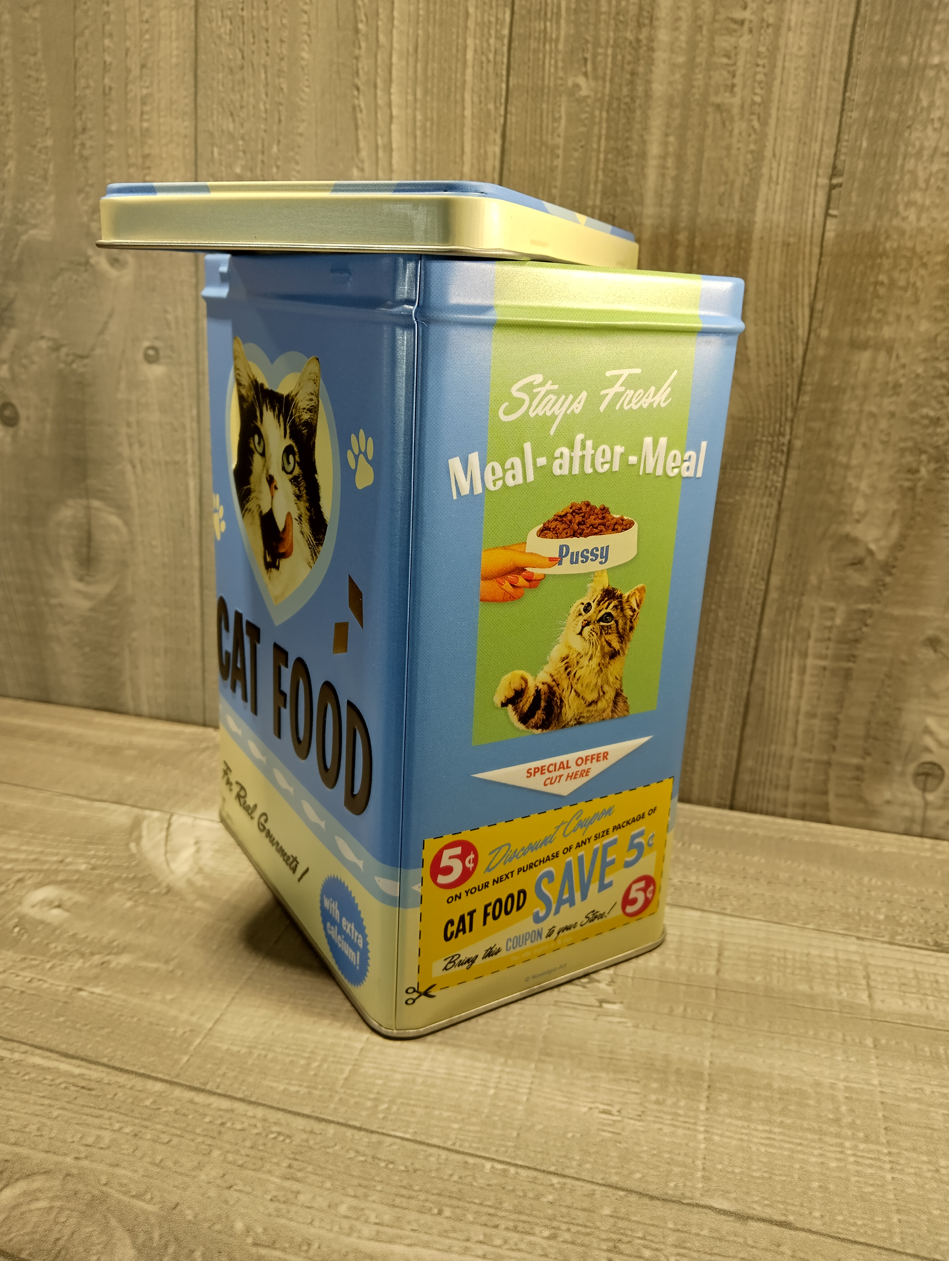 Boîte à croquettes chat en métal - Alimentation animaux - ON RANGE TOUT