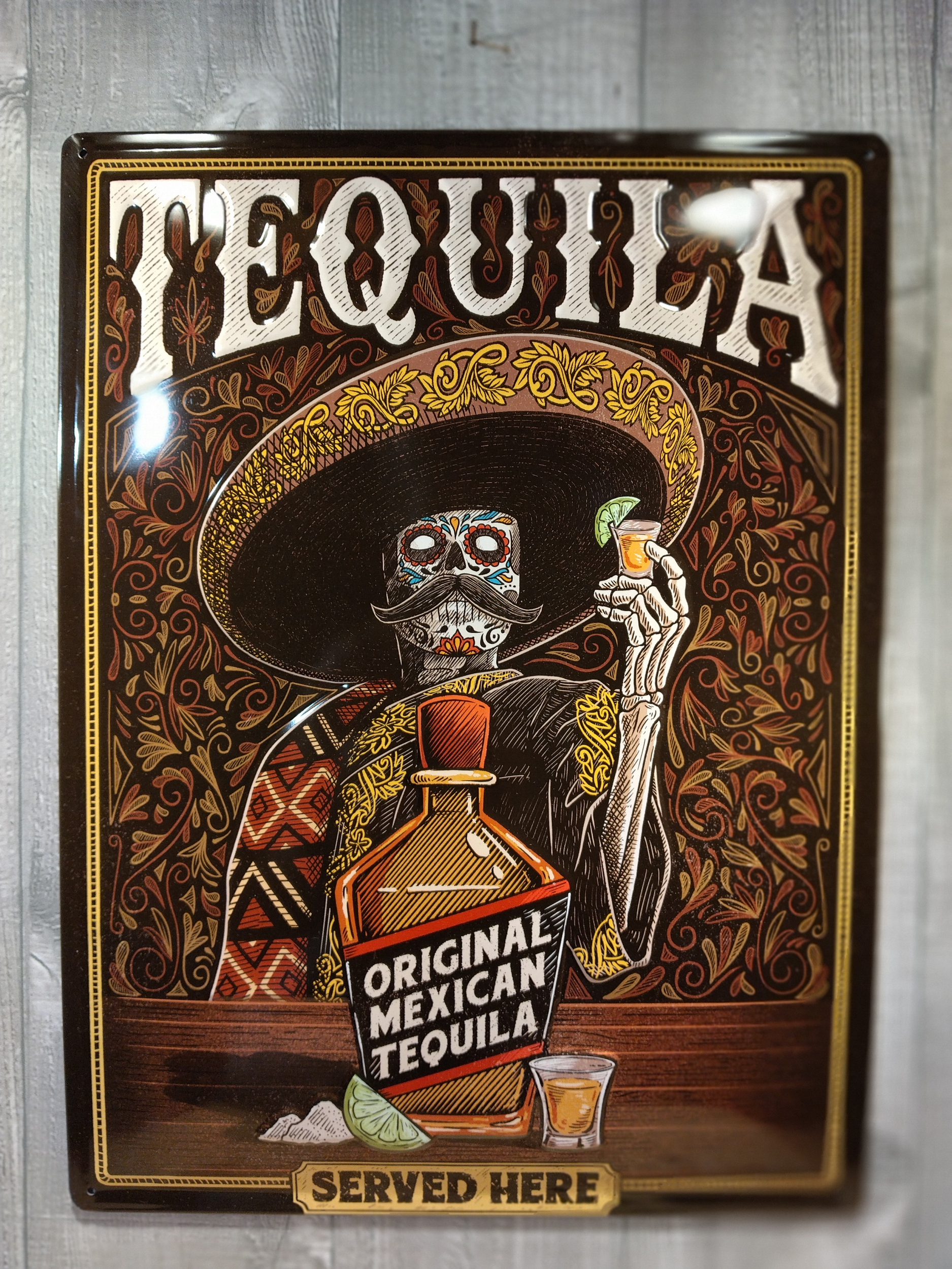 plaque déco mexicaine tequila rétro
