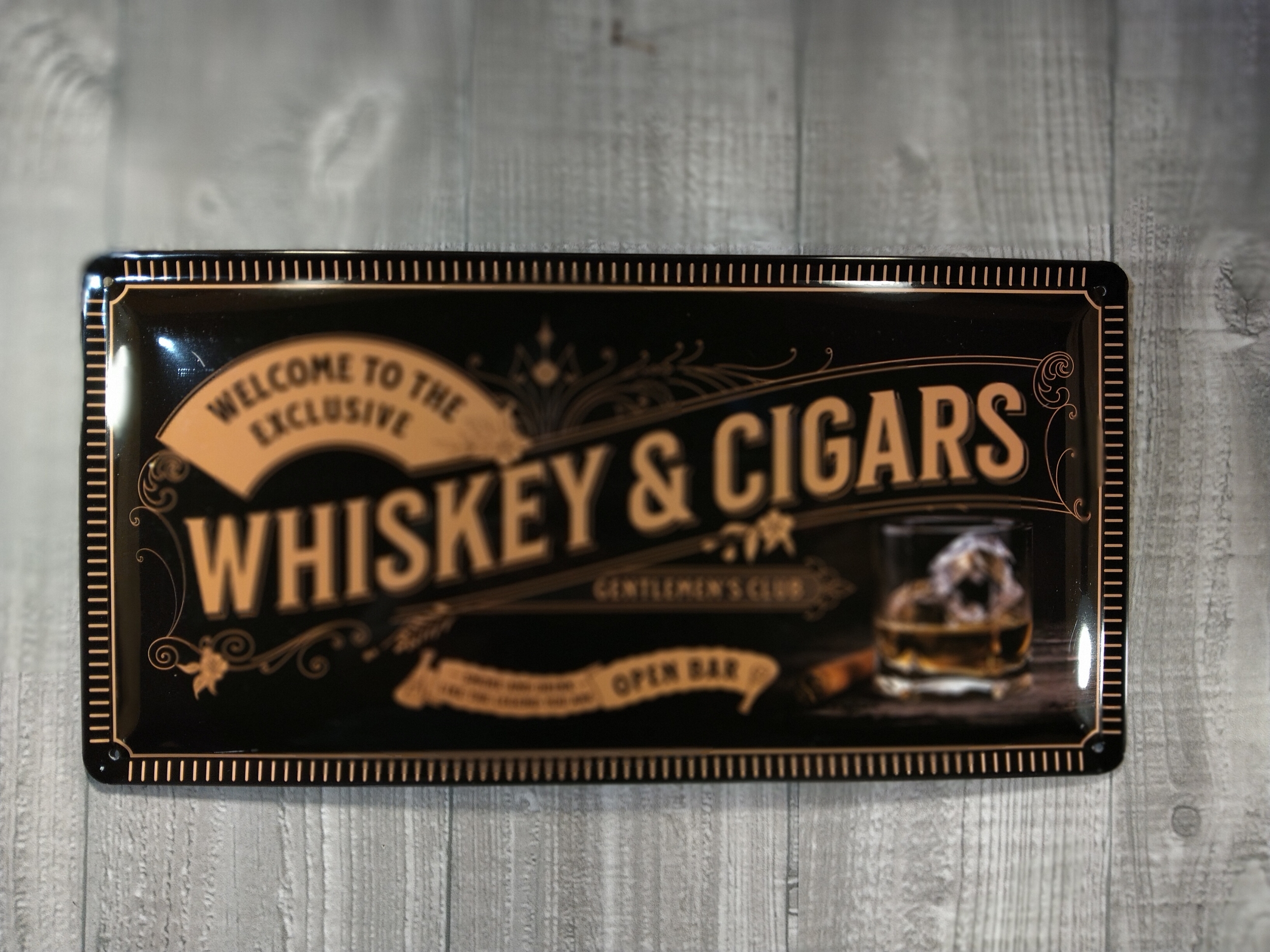 plaque déco bar whisky cigars vintage rétro