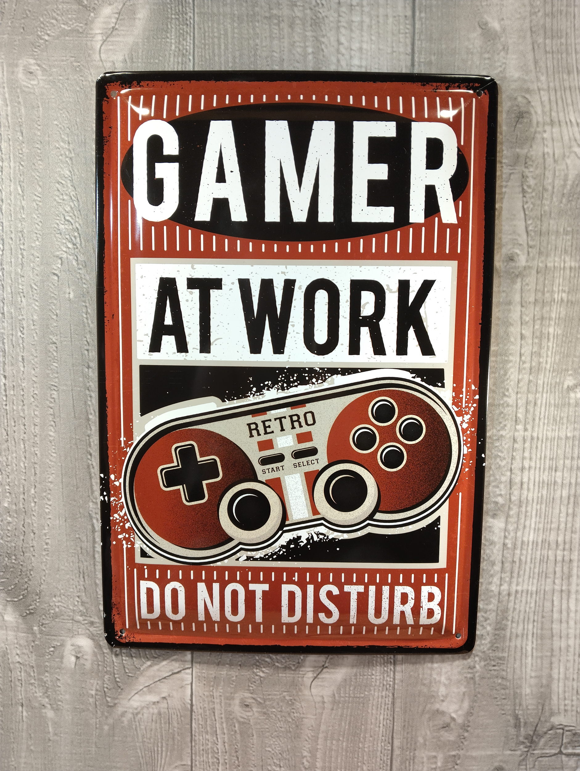 Plaque déco gamer at work - Les Plaques/Plaques 20x30 cm