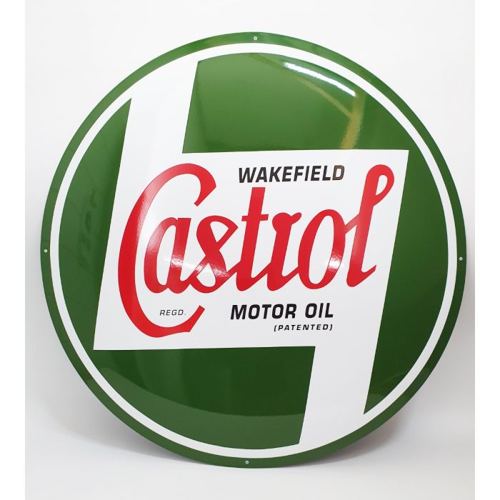 plaque émaillée huiles castrol ronde
