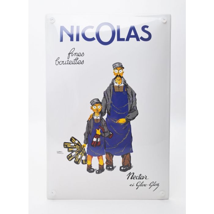 plaque émaillée déco publicitaire vin nicolas