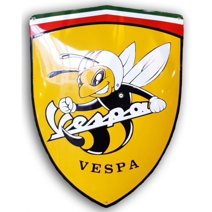 plaque émaillée déco scooter vespa
