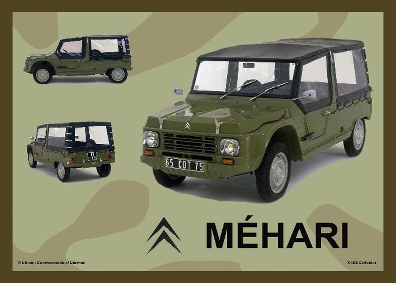 plaque métal citroen mehari verte