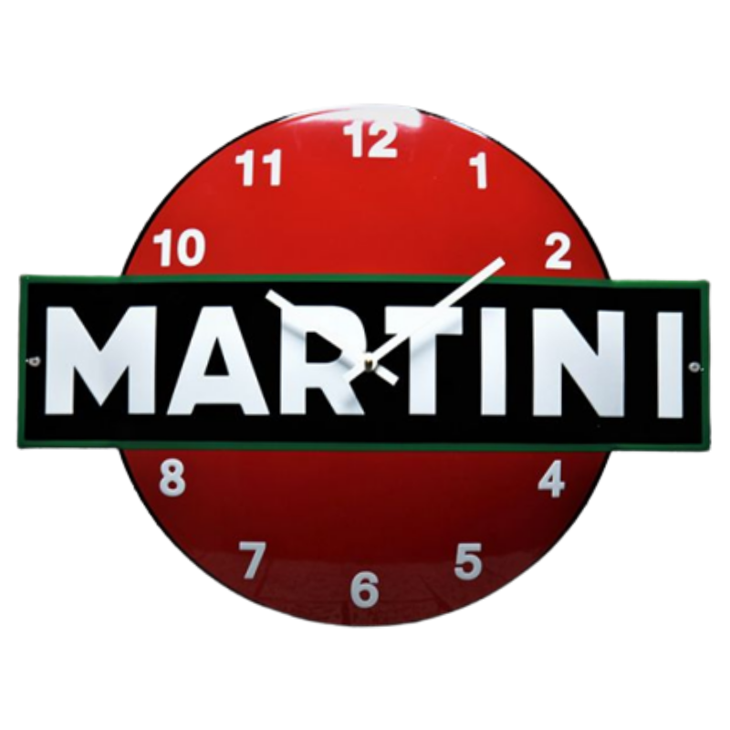 horloge émaillée Martini apéritif 53x40cm