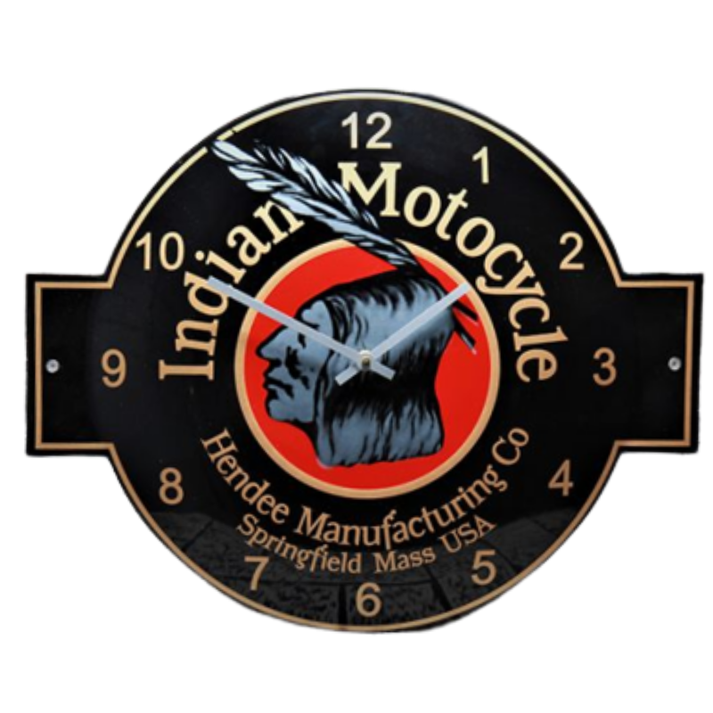 horloge émaillée moto Indian 53x40cm
