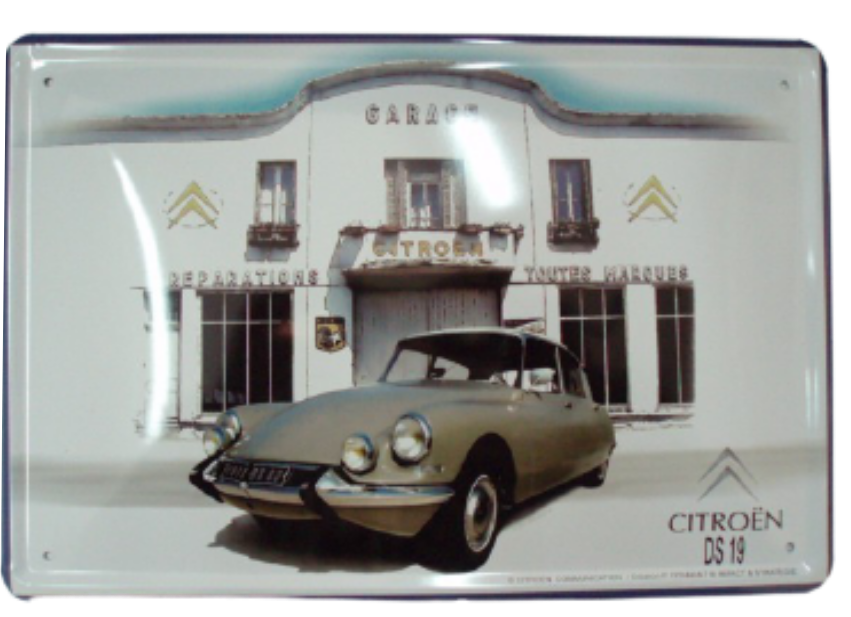Plaque Métallique Citroën DS19 / ID19 - Thème 'Fusée' - Décoration Auto Vintage (Neuf)