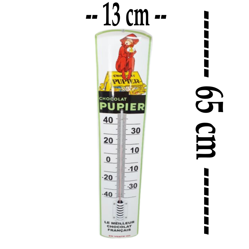 thermomètre émaillé chocolat pupier 65cm