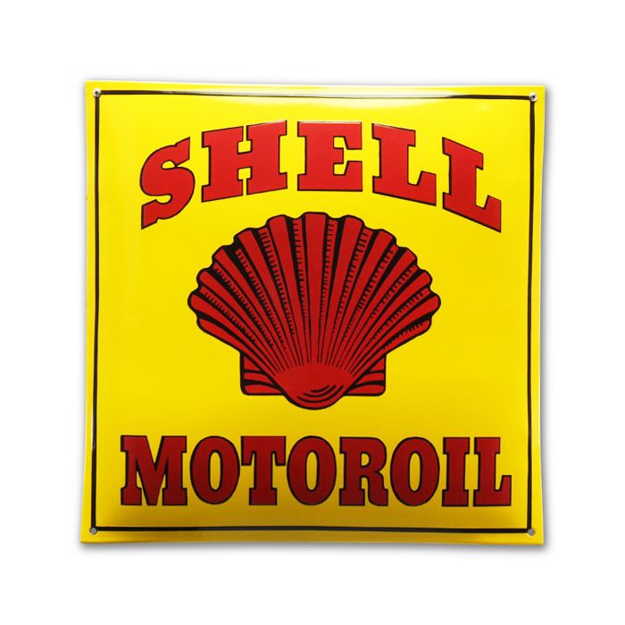 plaque émaillée déco publicitaire shell
