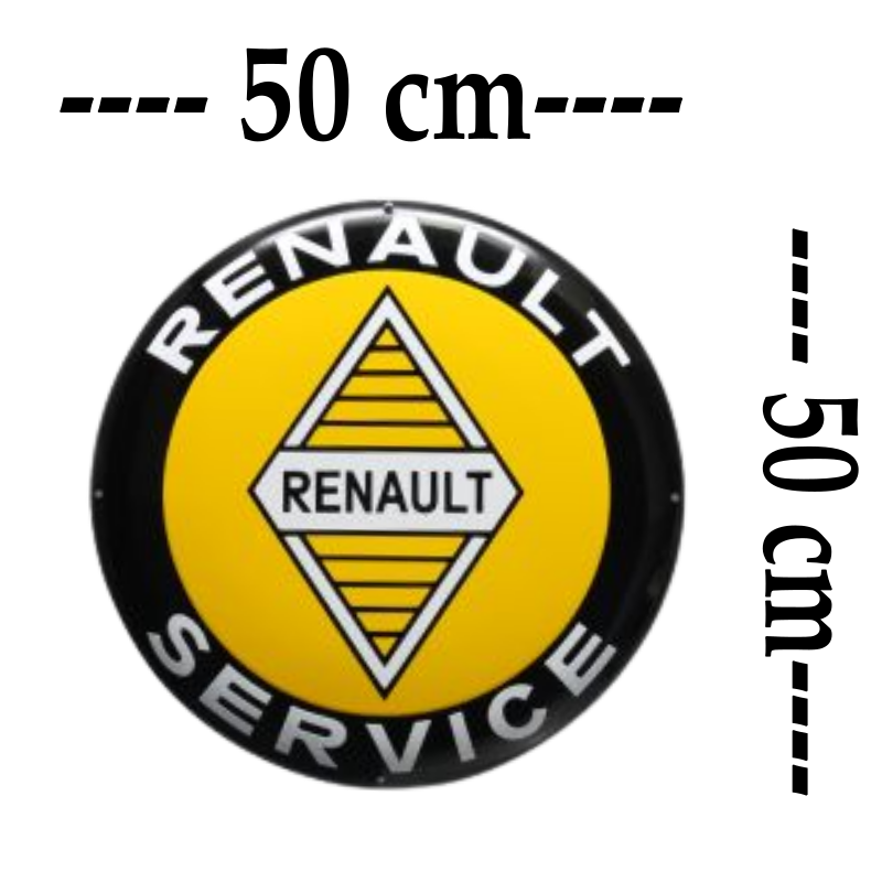 plaque émaillée ronde renault service rétro