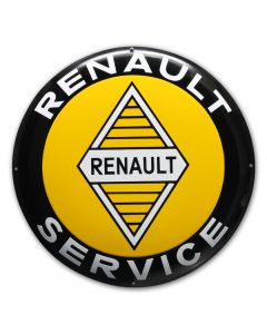 plaque émaillée ronde renault service