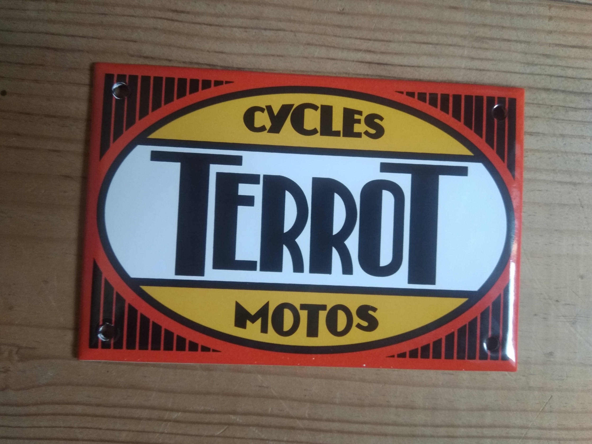Plaque émaillée Bombée Terrot – Publicité Ancienne Vélo/moto – Neuve
