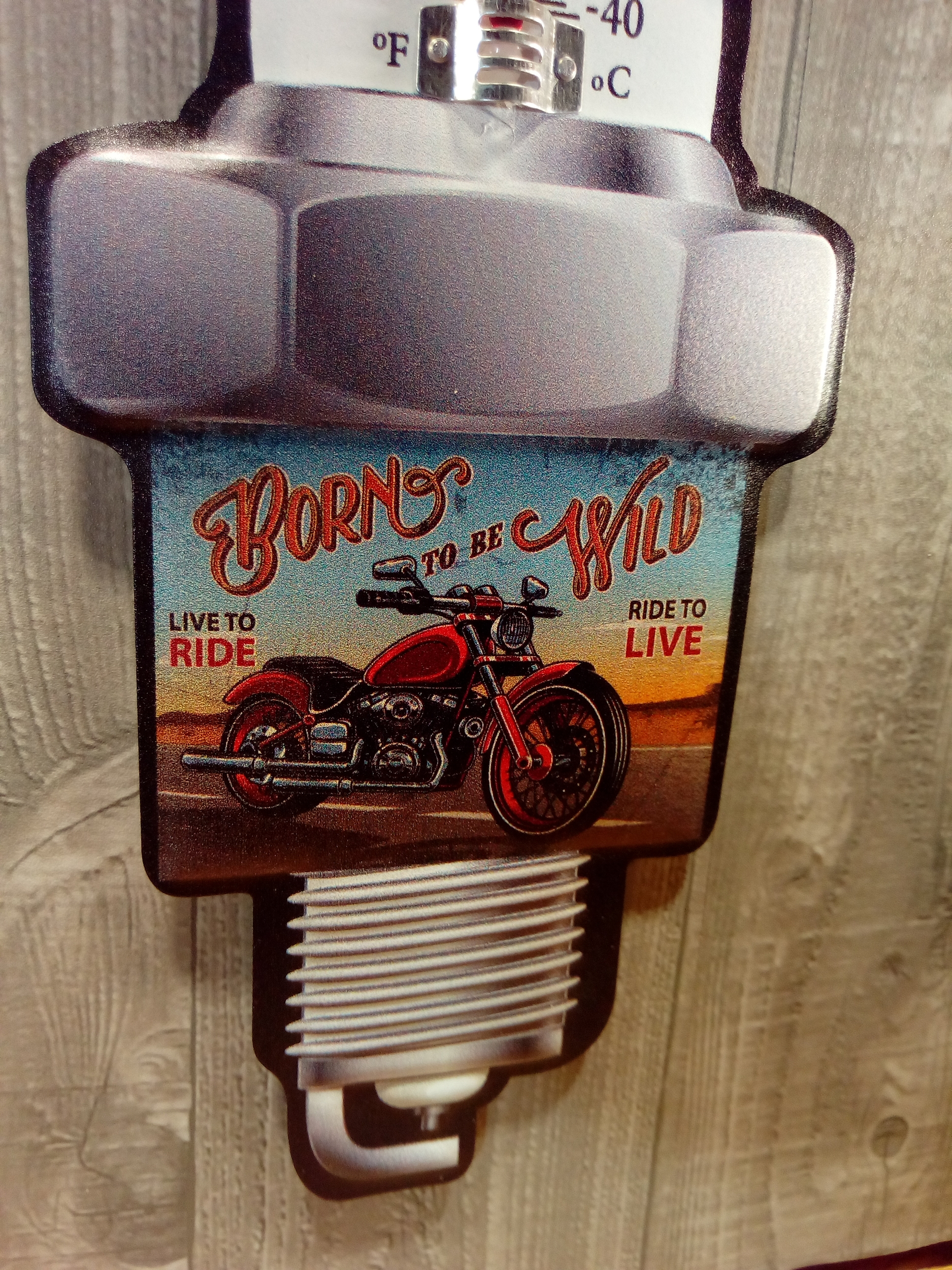 thermomètre métal déco moto route 66