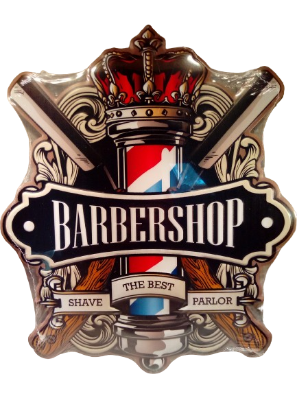 plaque déco publicitaire barber shop vintage