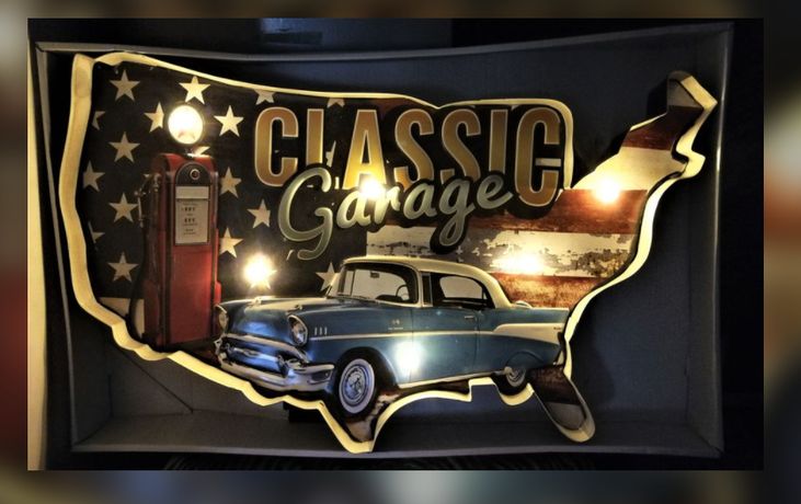 enseigne lumineuse murale classic garage
