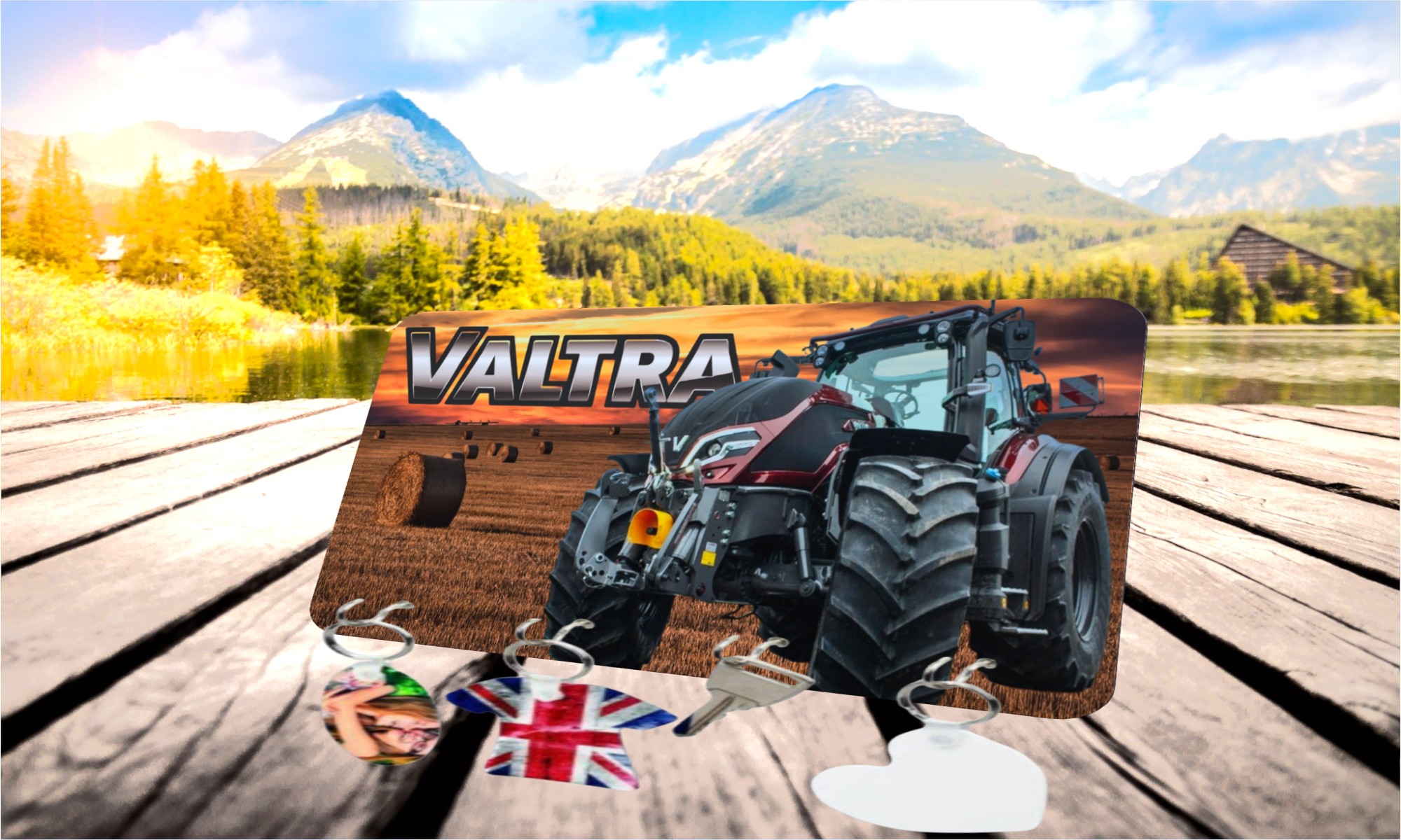 accroche-clés tracteur vintage valtra