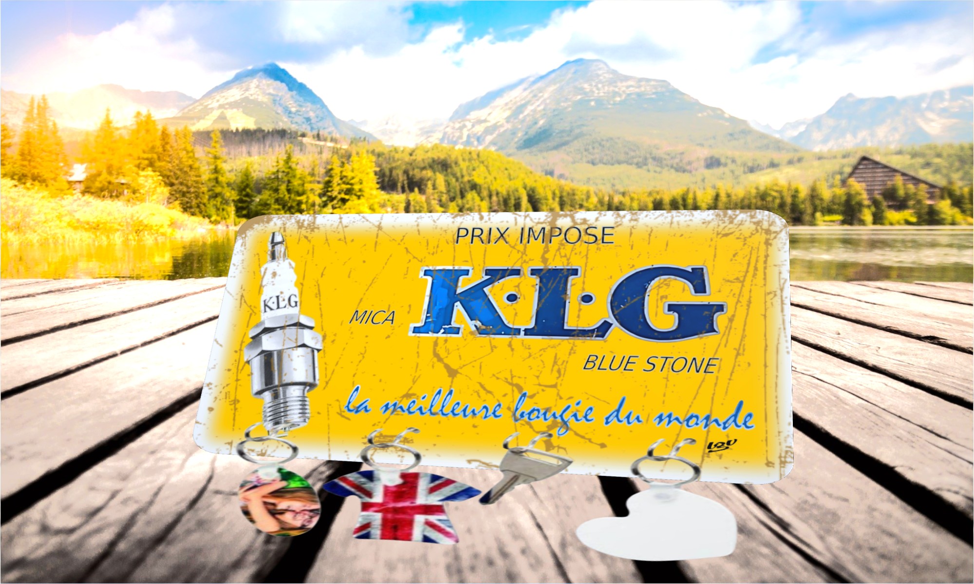 accroche-clés publicitaire klg bougies vintage