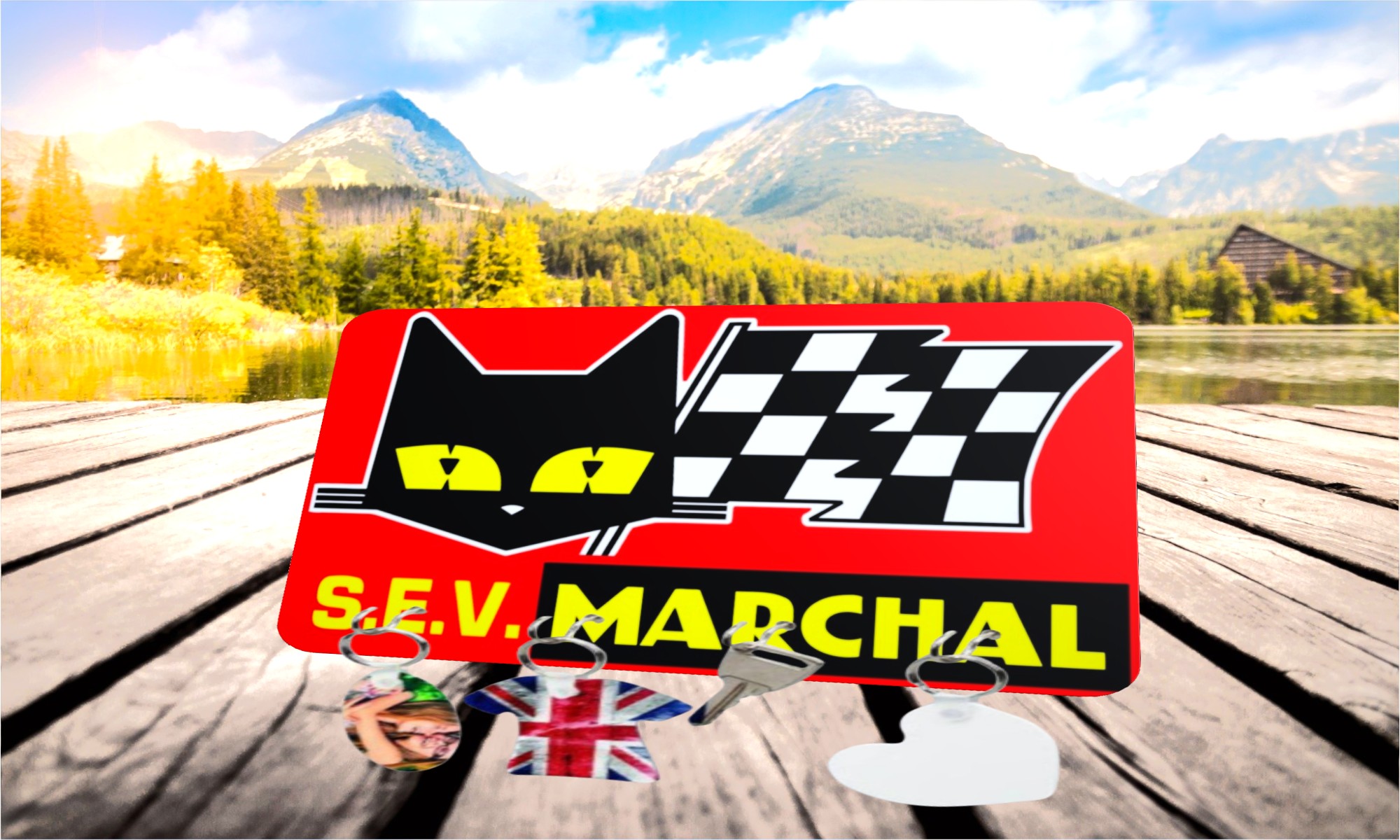 accroche-clés publicitaire marchal logo